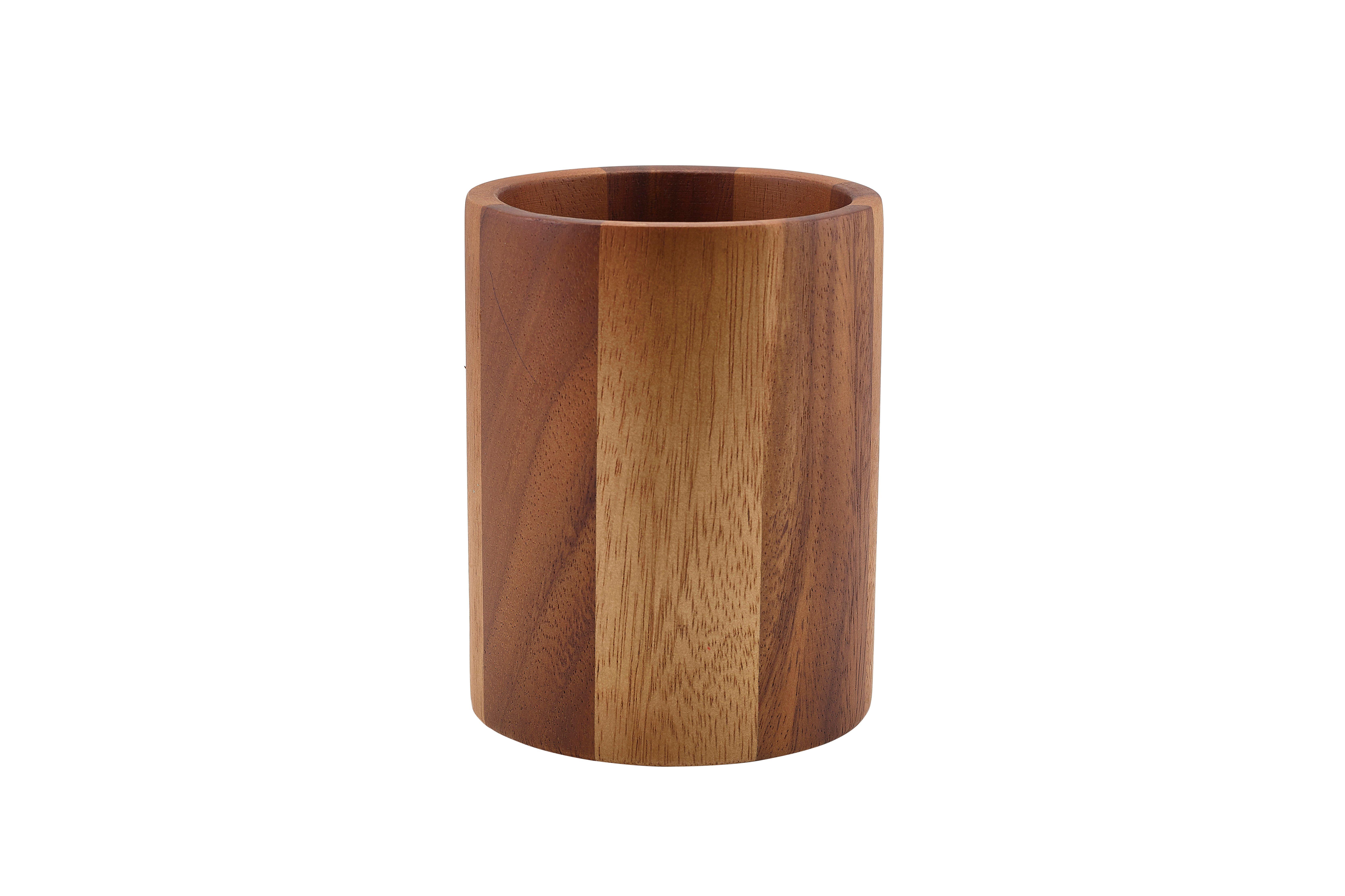 GenWare Acacia Wood Cutlery Cylinder 10cm