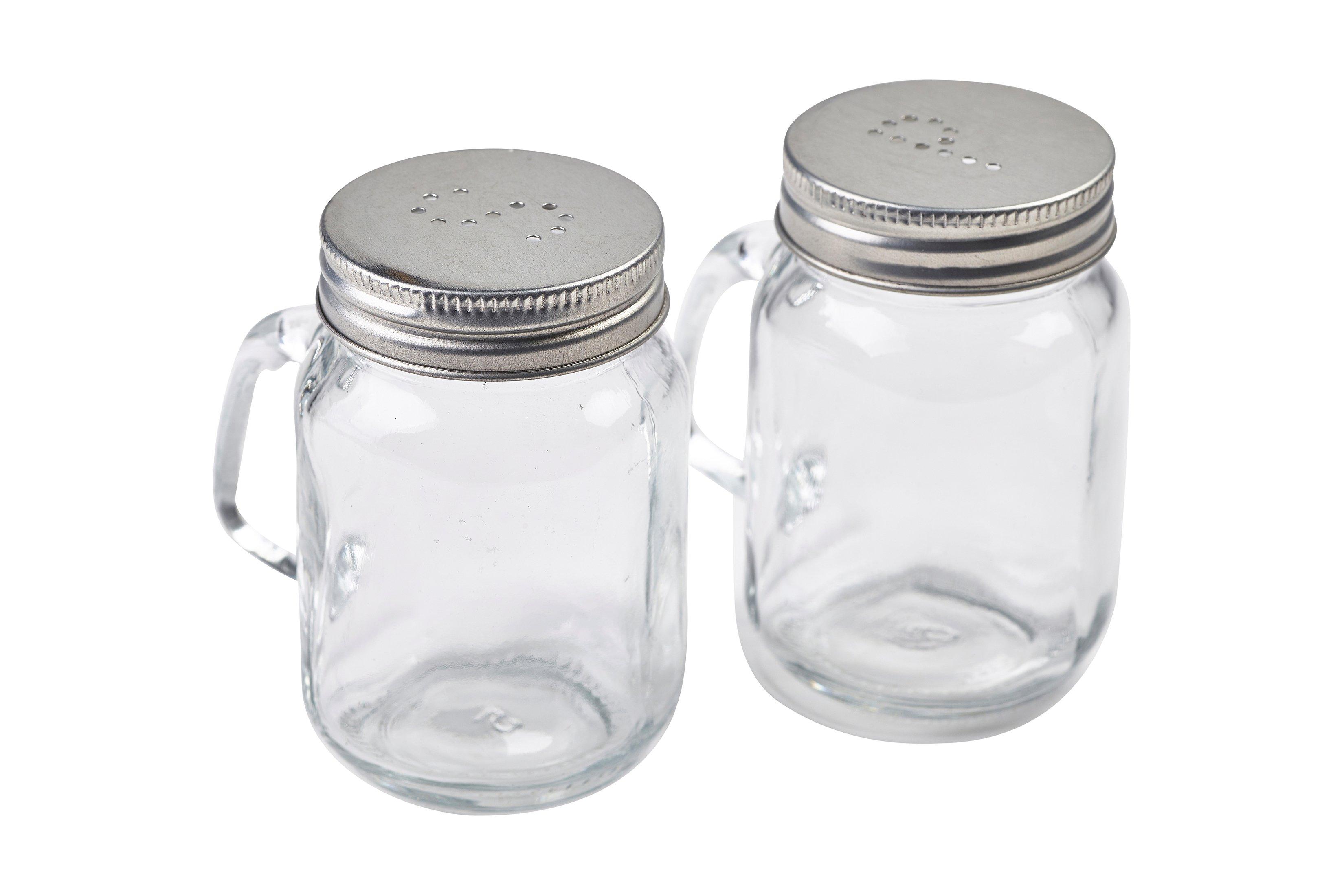 Mason Jar Salt & Pepper Shaker Set 8.5cm