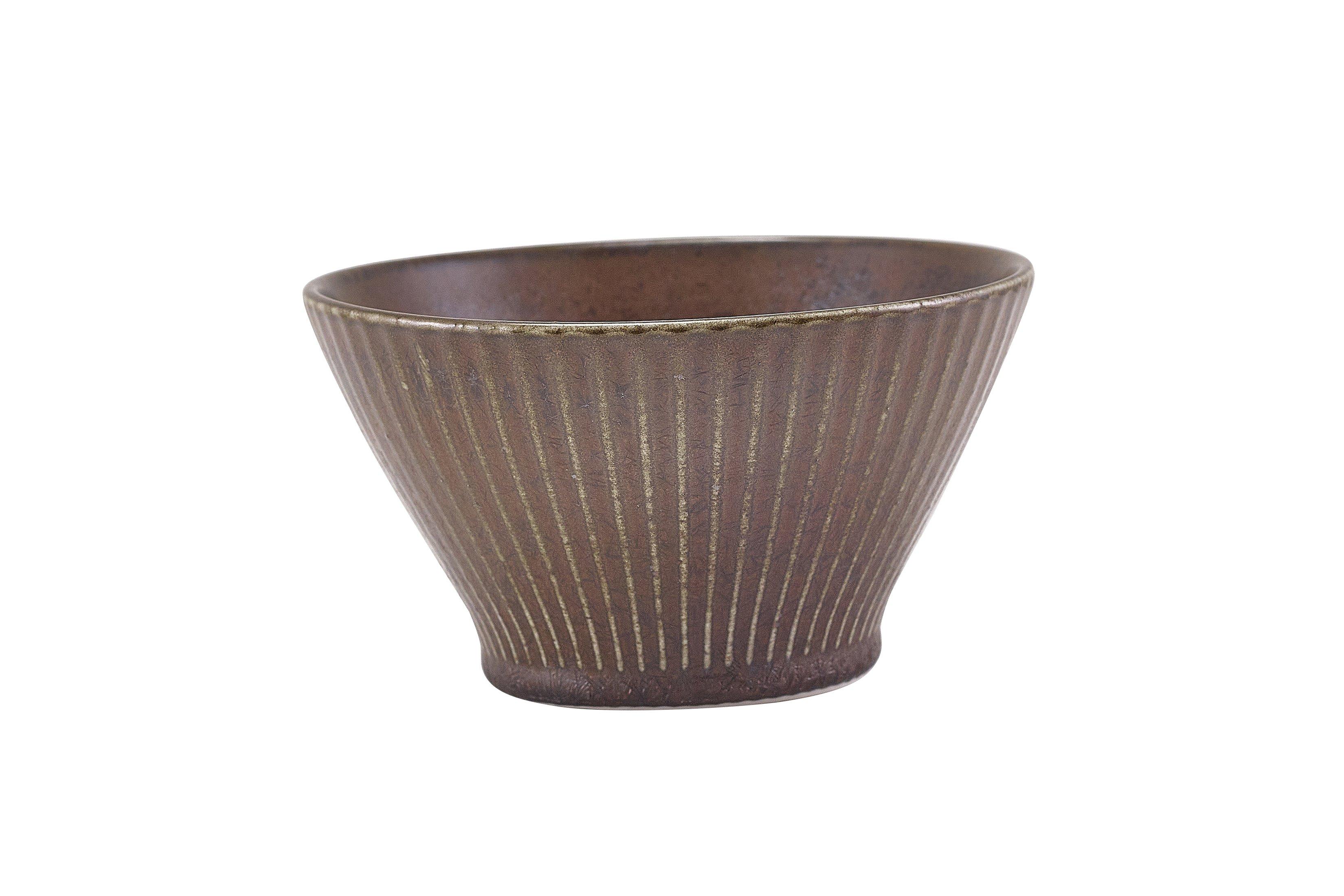 Terra Porcelain Black Fluted Conical Bowl 13cm