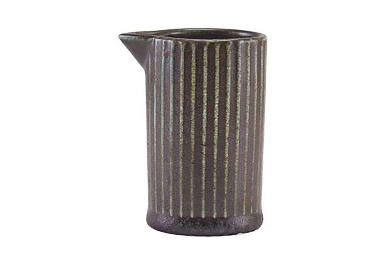 Terra Porcelain Black Fluted Jug 10cl