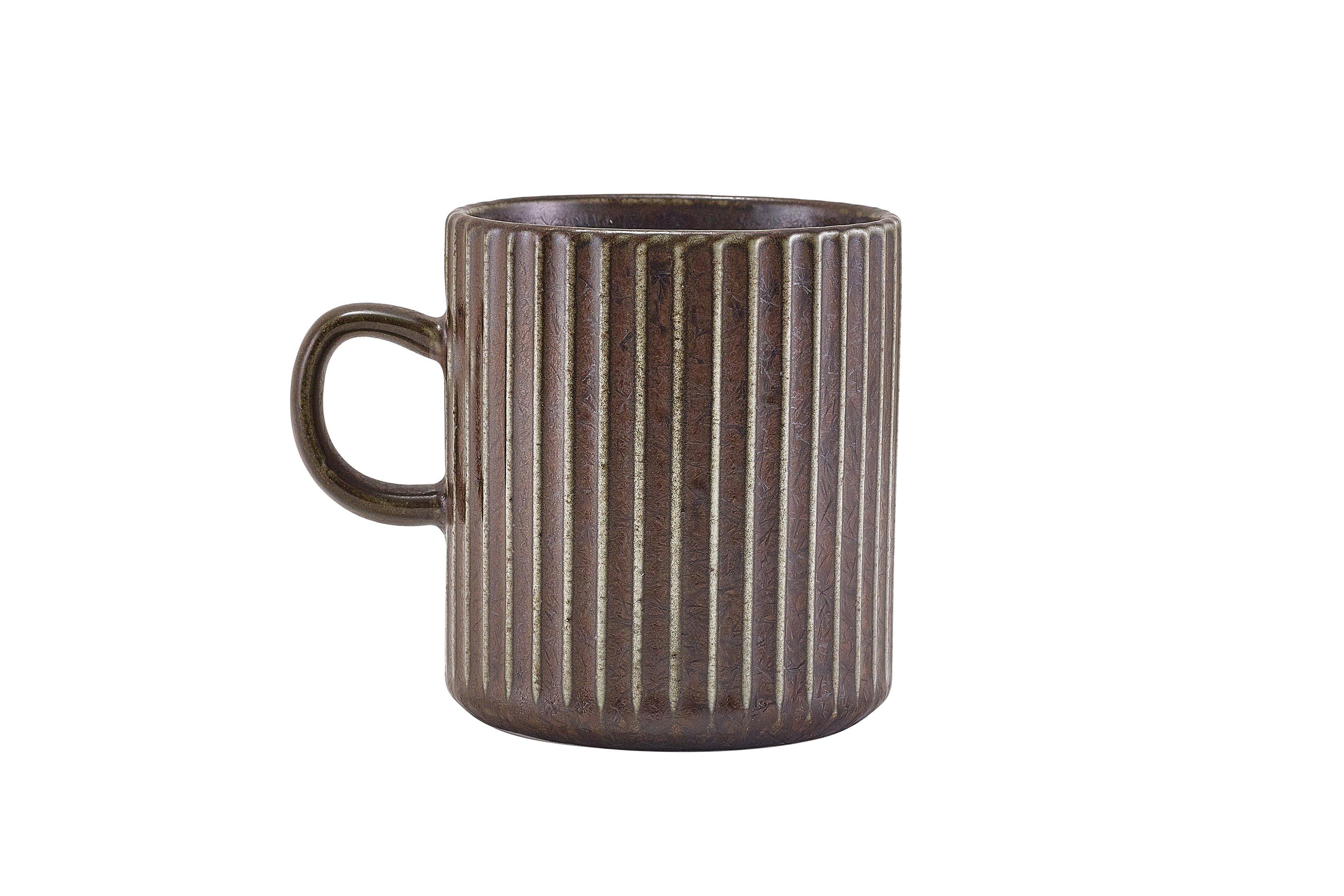 Terra Porcelain Black Fluted Mug 32cl