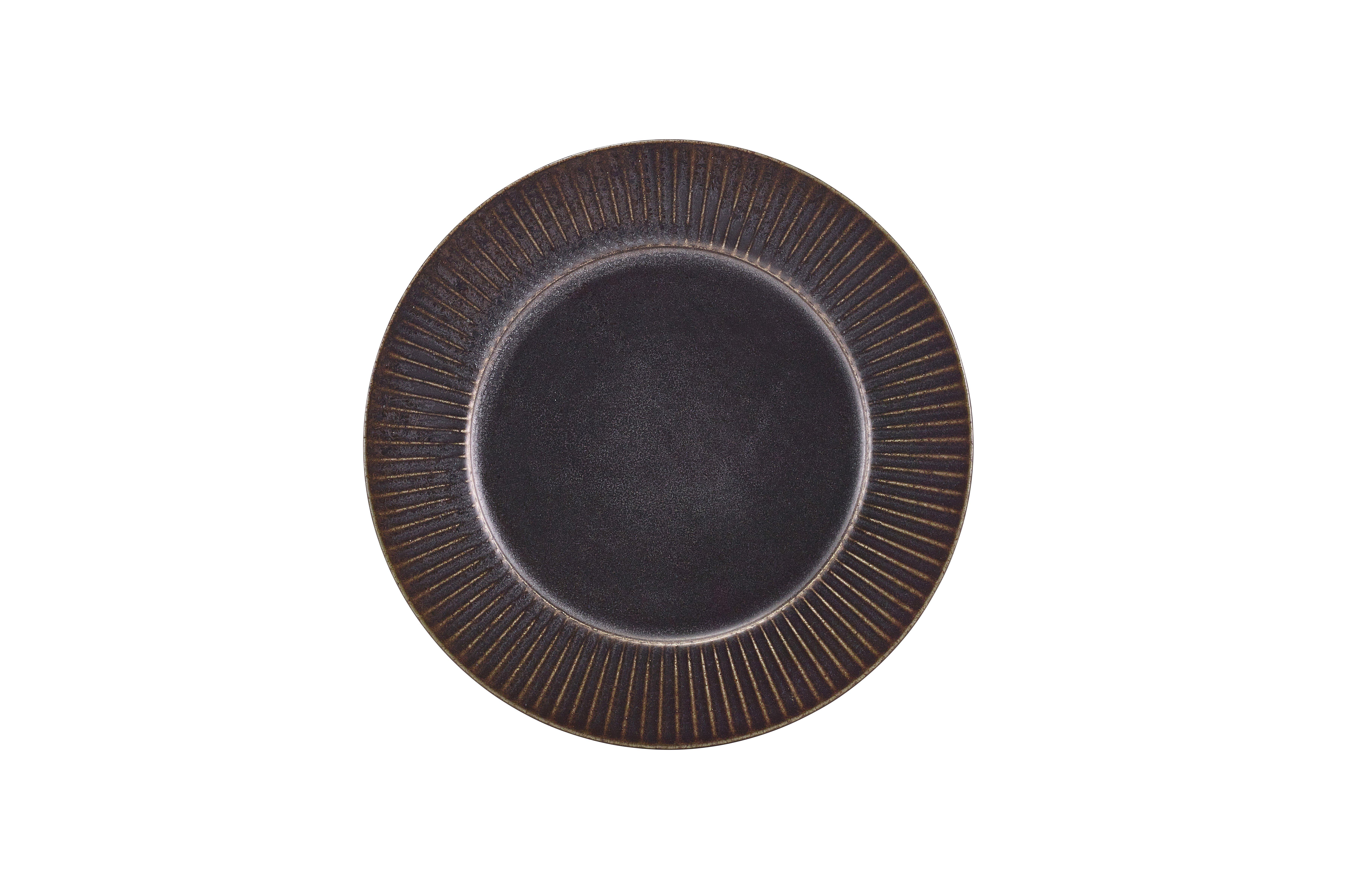 Terra Porcelain Black Fluted Winged Plate 21cm