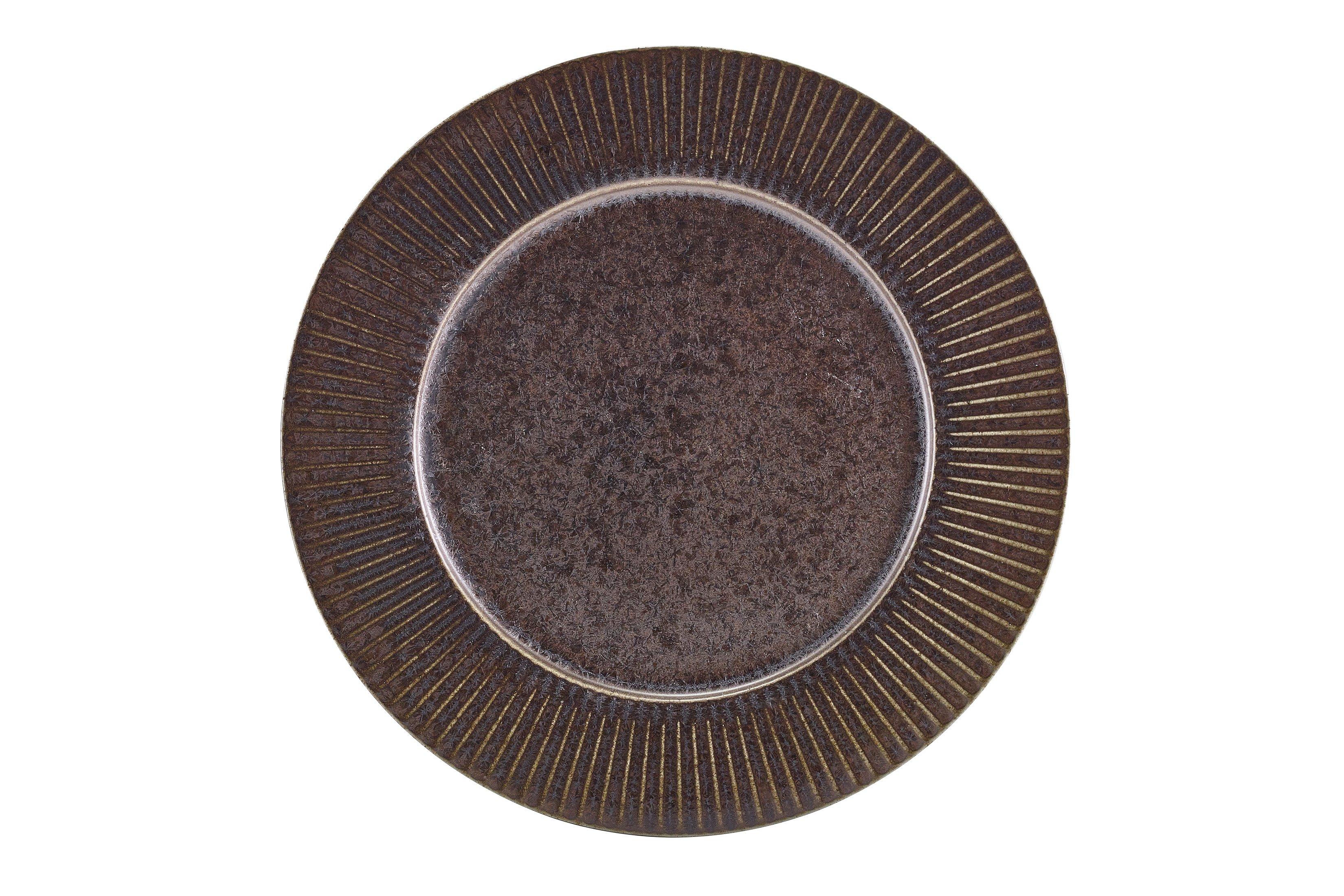 Terra Porcelain Black Fluted Winged Plate 26cm