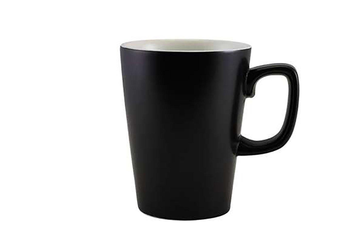 Genware Porcelain Matt Black Latte Mug 34cl