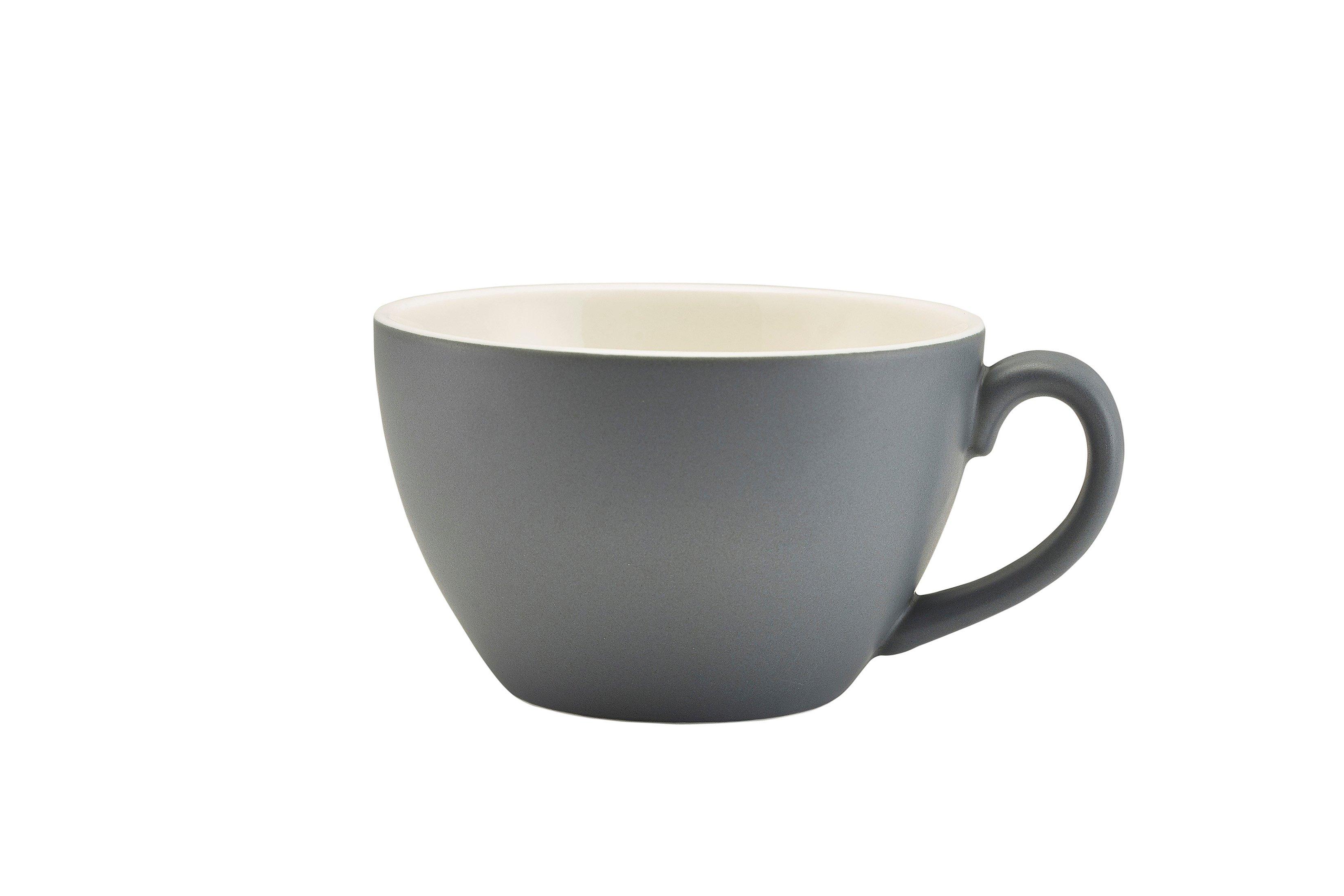 Genware Porcelain Matt Grey Bowl Shaped Cup 34cl