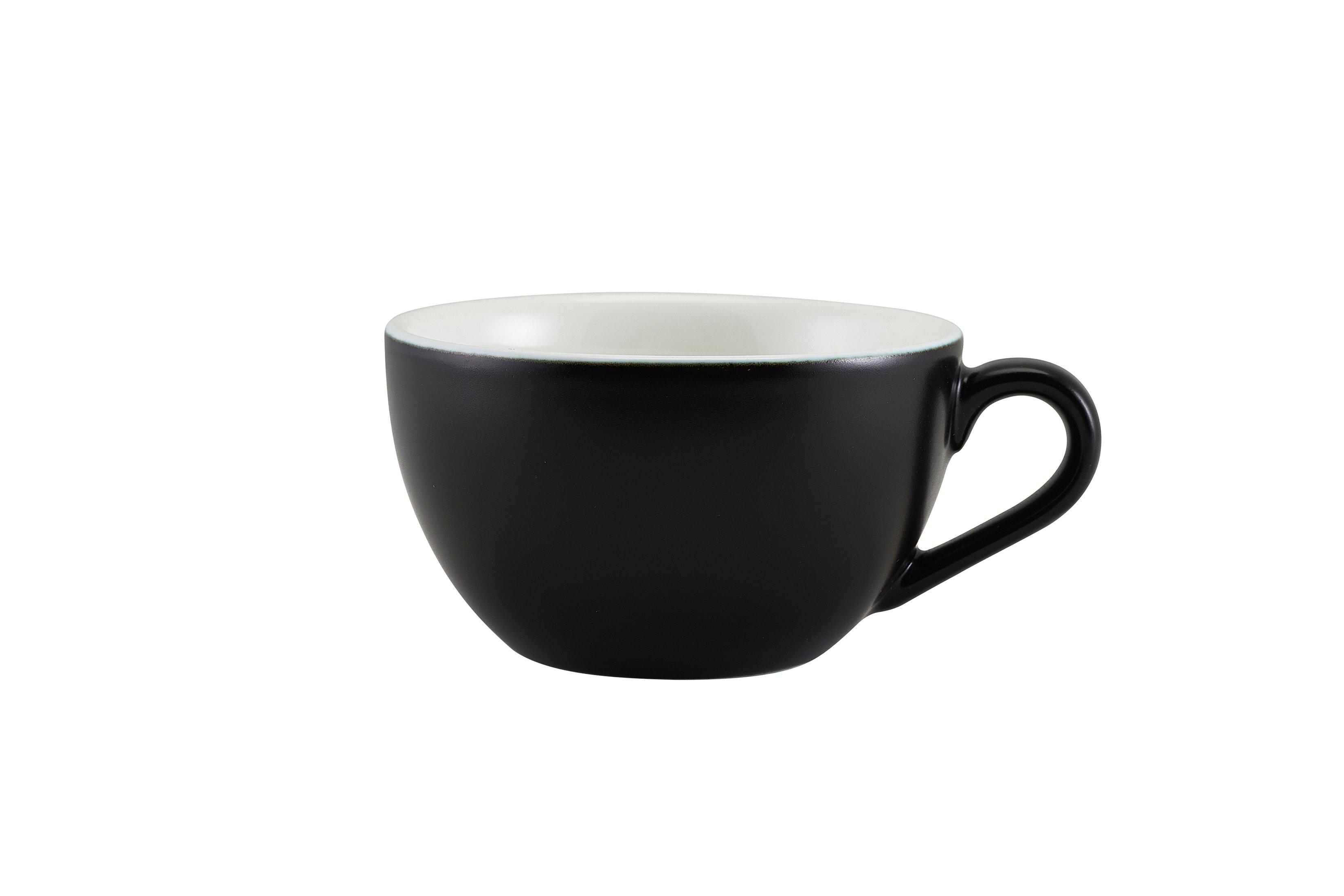 Genware Porcelain Matt Black Bowl Shaped Cup 17.5cl