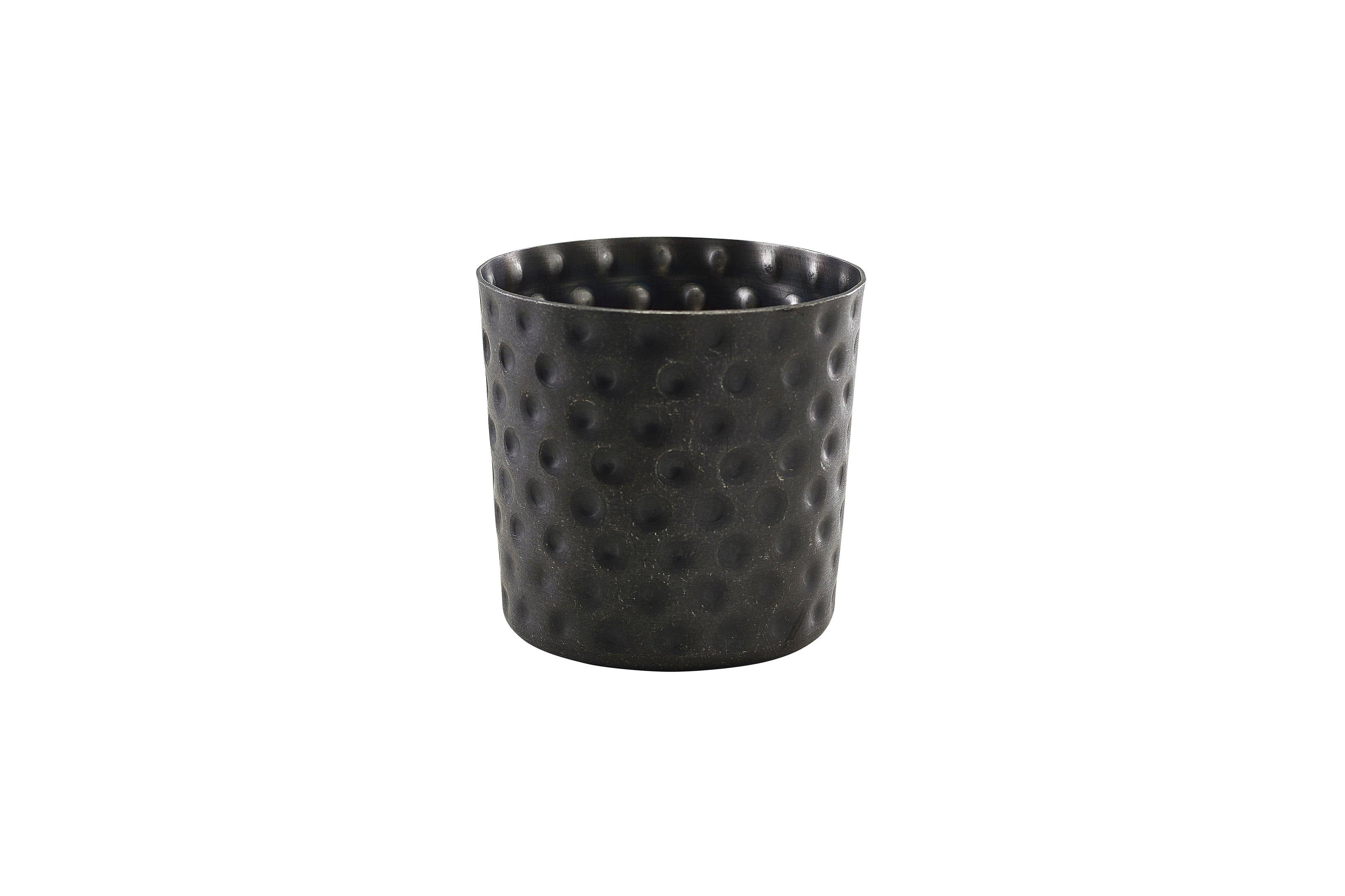GenWare Black Vintage Steel Hammered Serving Cup 8.5cm