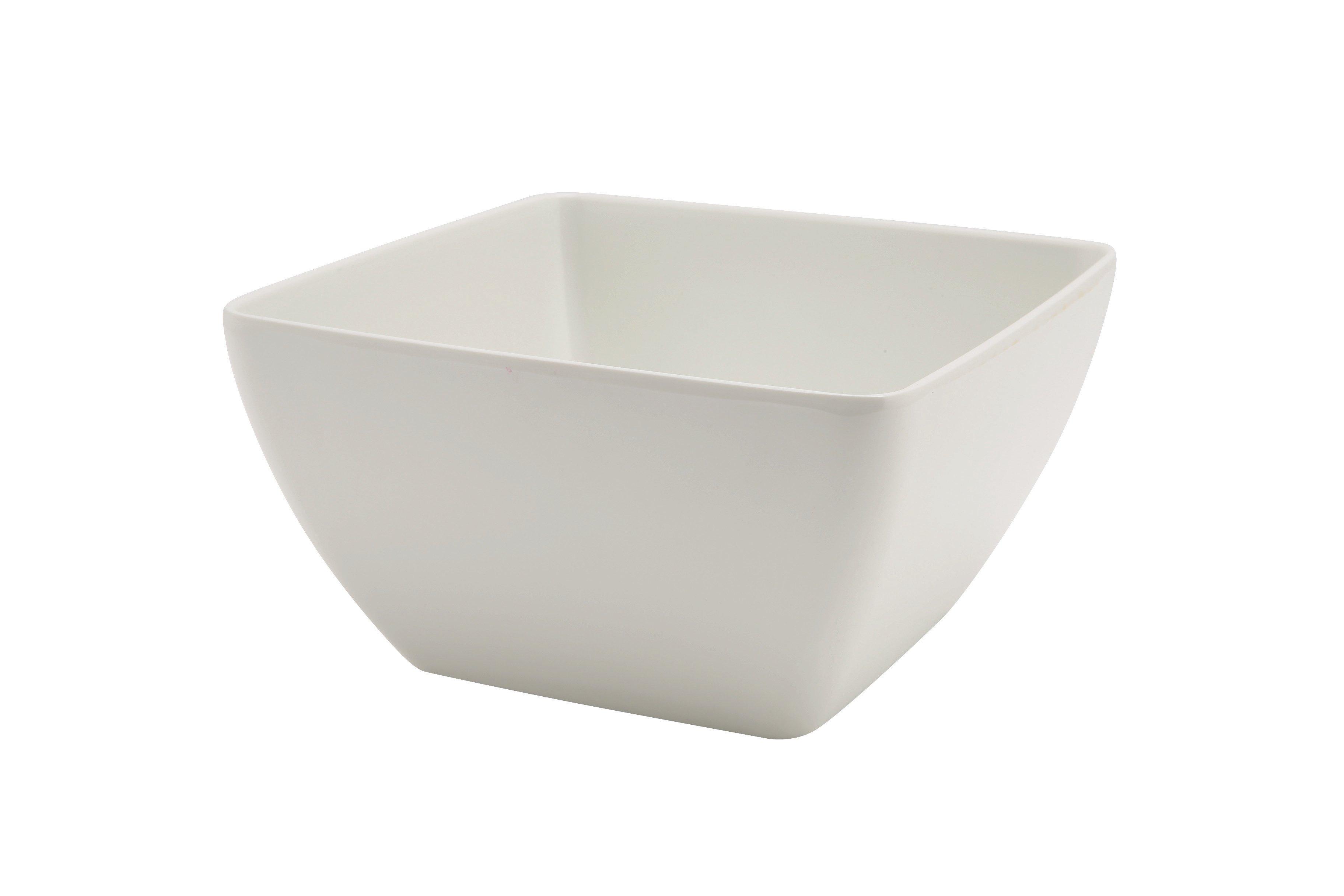 GenWare Melamine White Curved Square Bowl 19cm