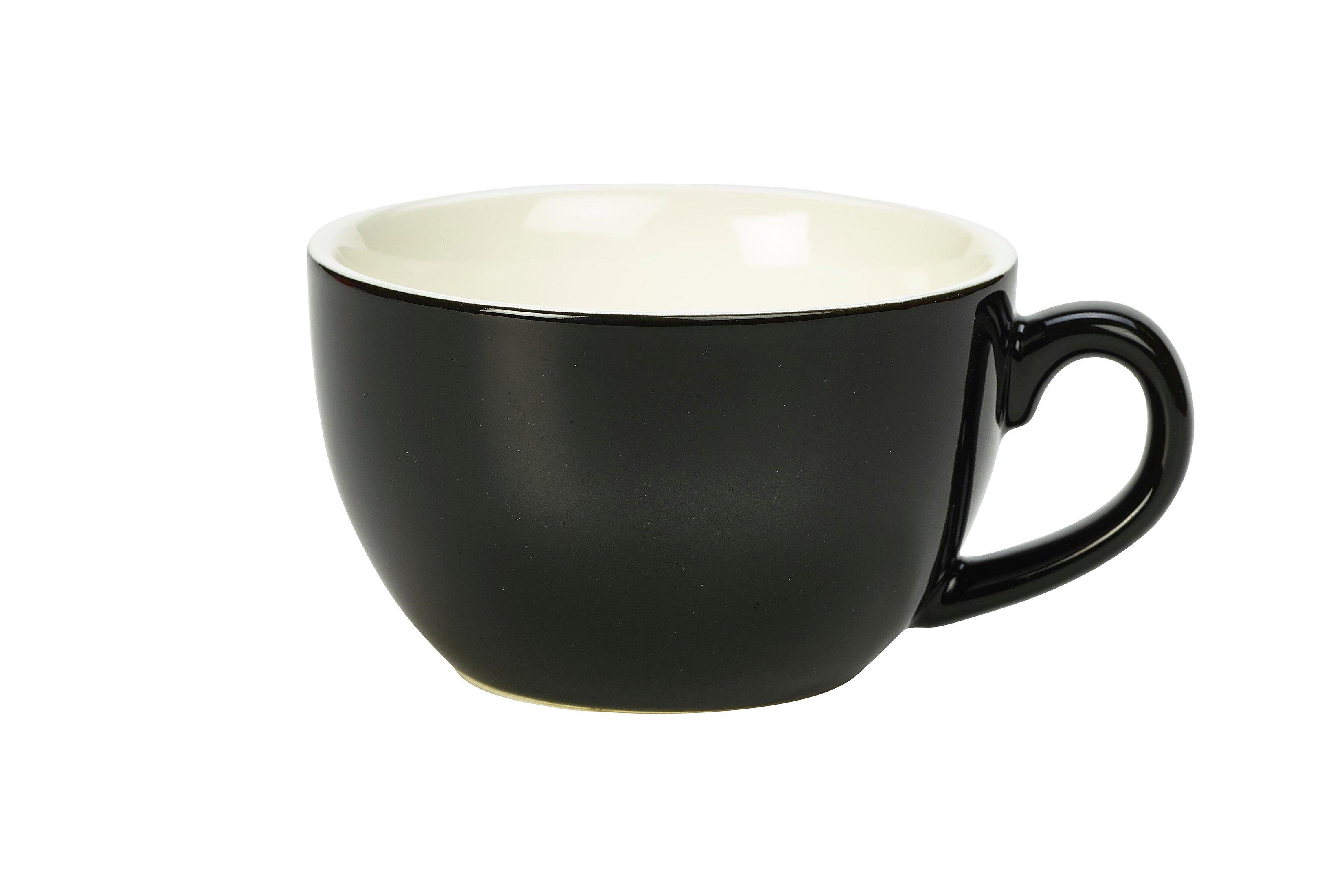 Genware Porcelain Black Bowl Shaped Cup 25cl