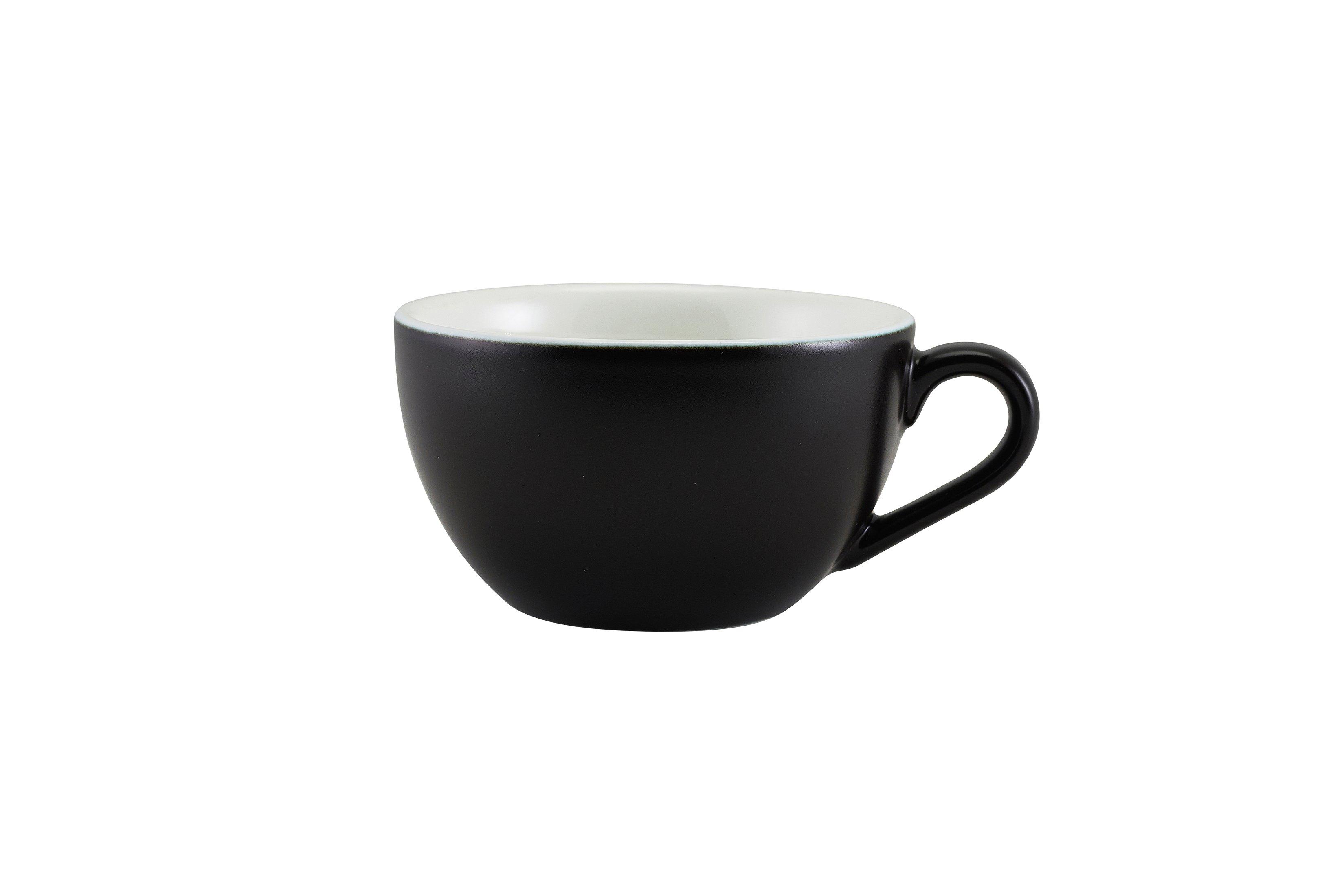 Genware Porcelain Matt Black Bowl Shaped Cup 34cl