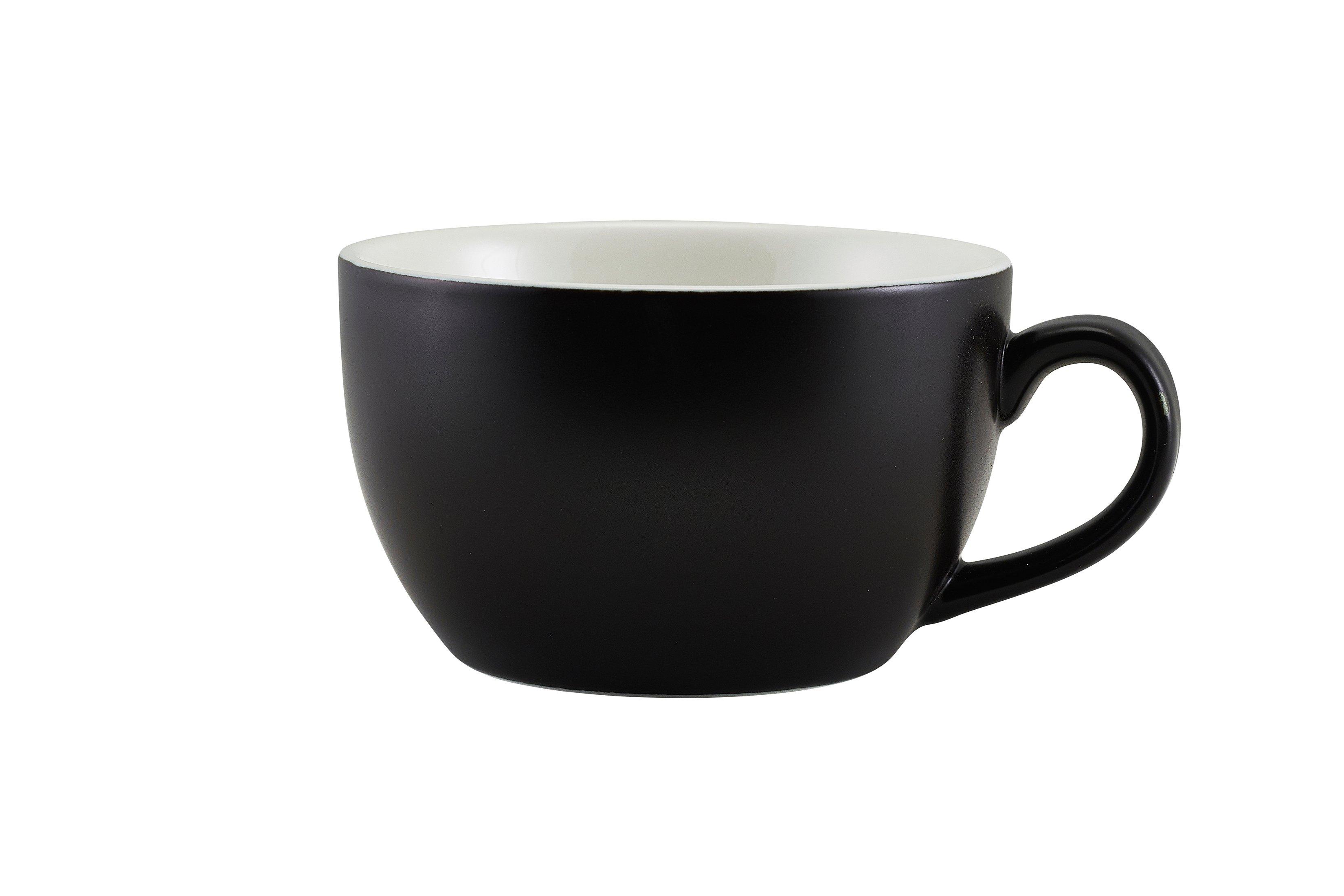 Genware Porcelain Matt Black Bowl Shaped Cup 25cl