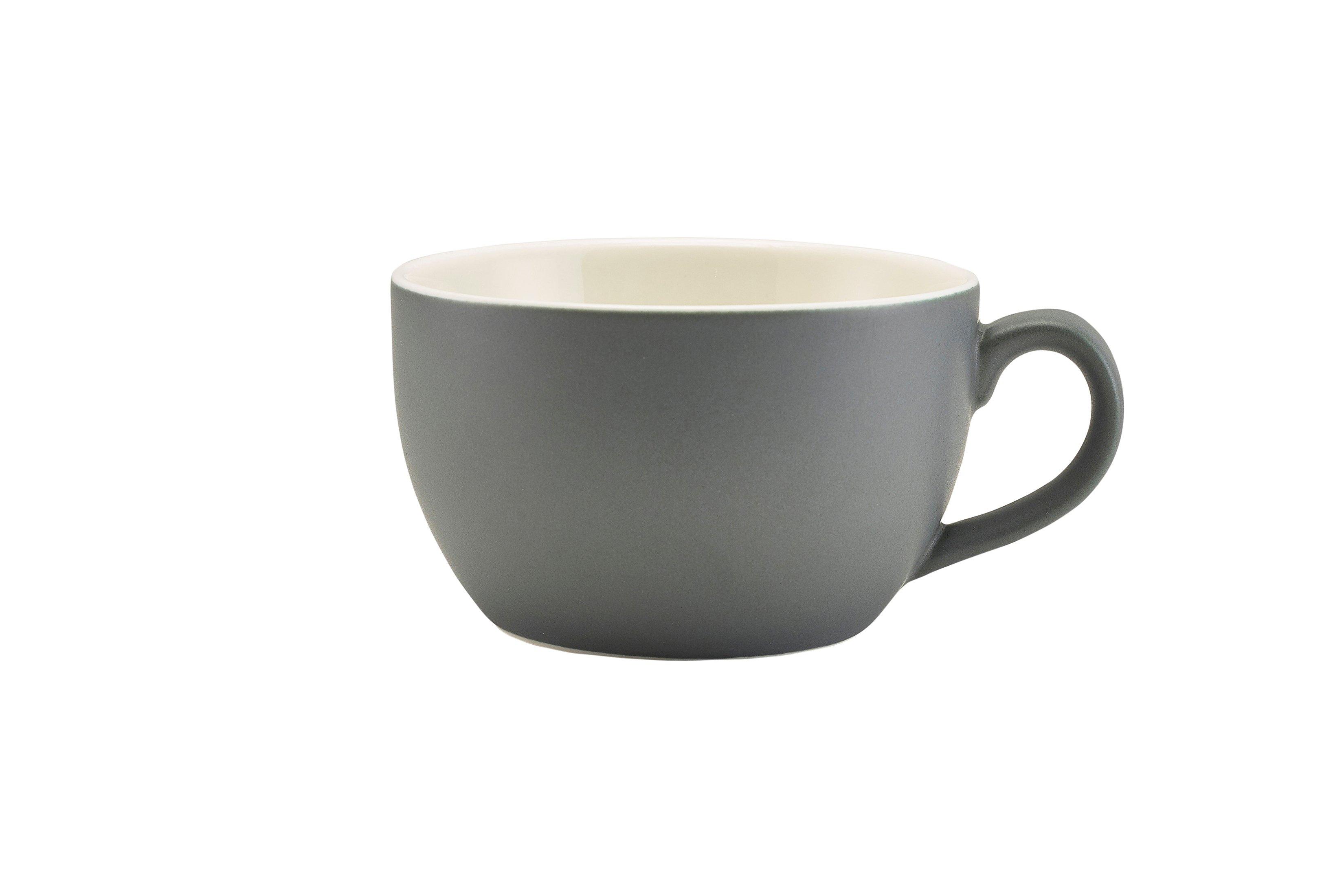 Genware Porcelain Matt Grey Bowl Shaped Cup 25cl