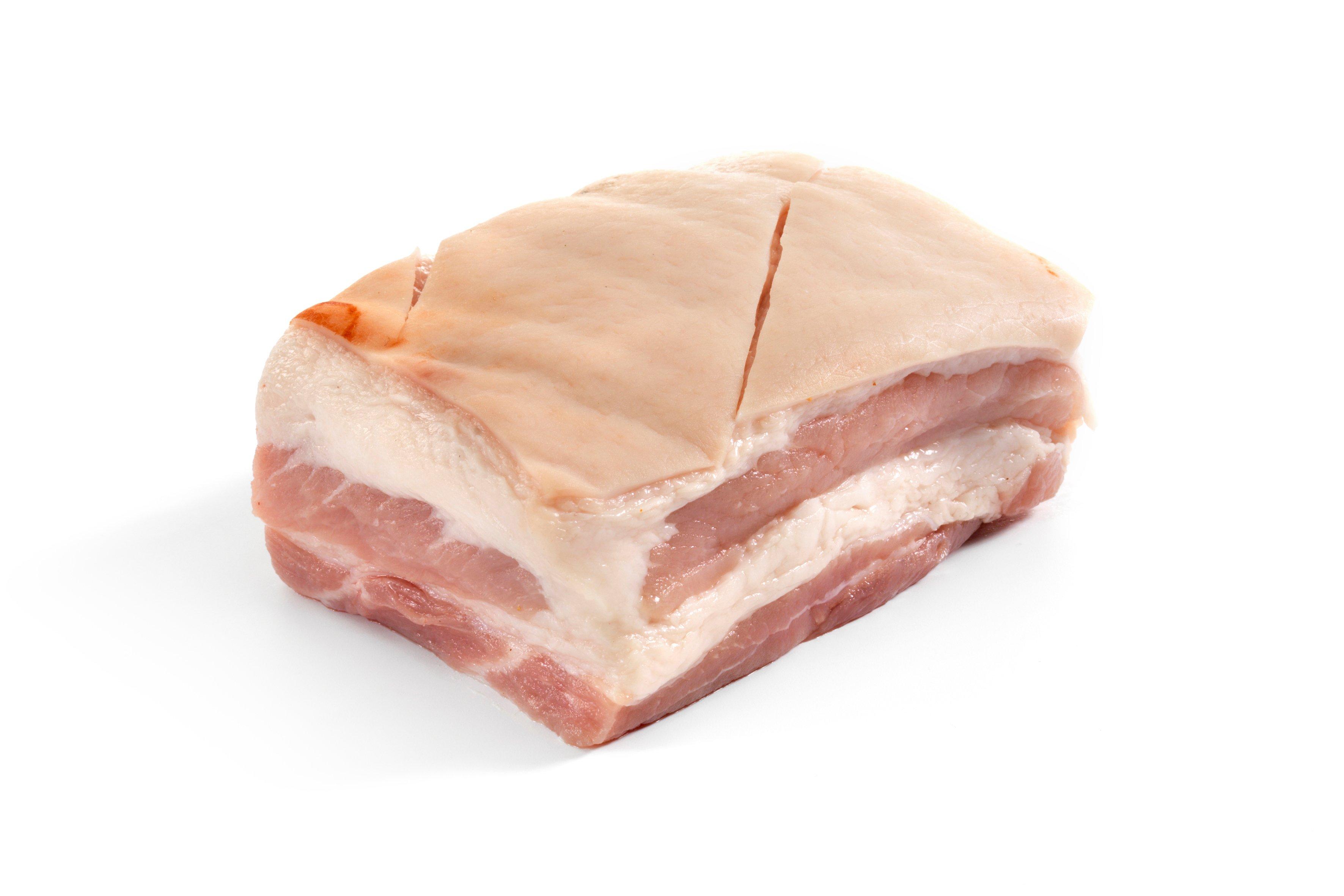 British Red Tractor Pork Belly Squares Rind On 284g