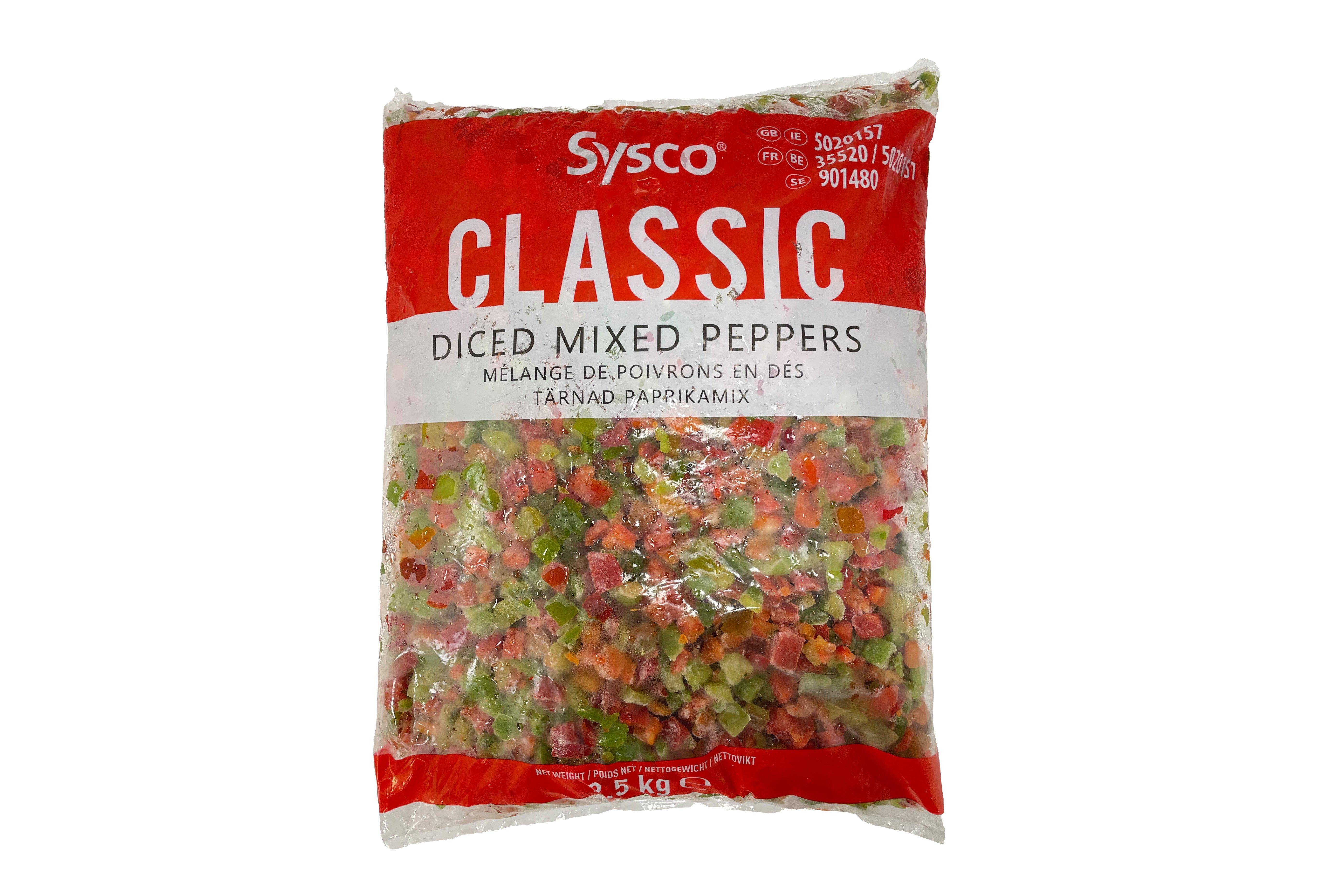 Sysco Classic Diced Mixed Pepper 2.5kg