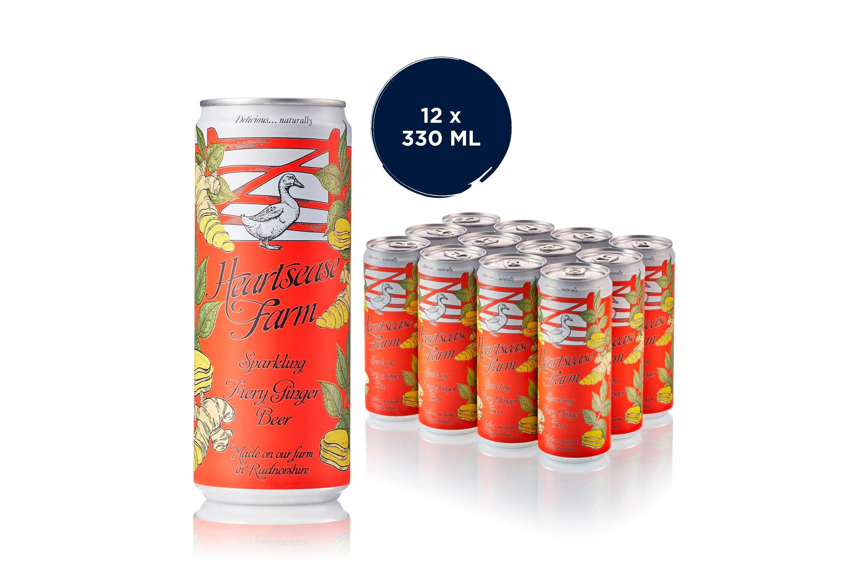 Heartsease Farm Fiery Ginger Beer Sparkling Premium Pressé Cans 330ml