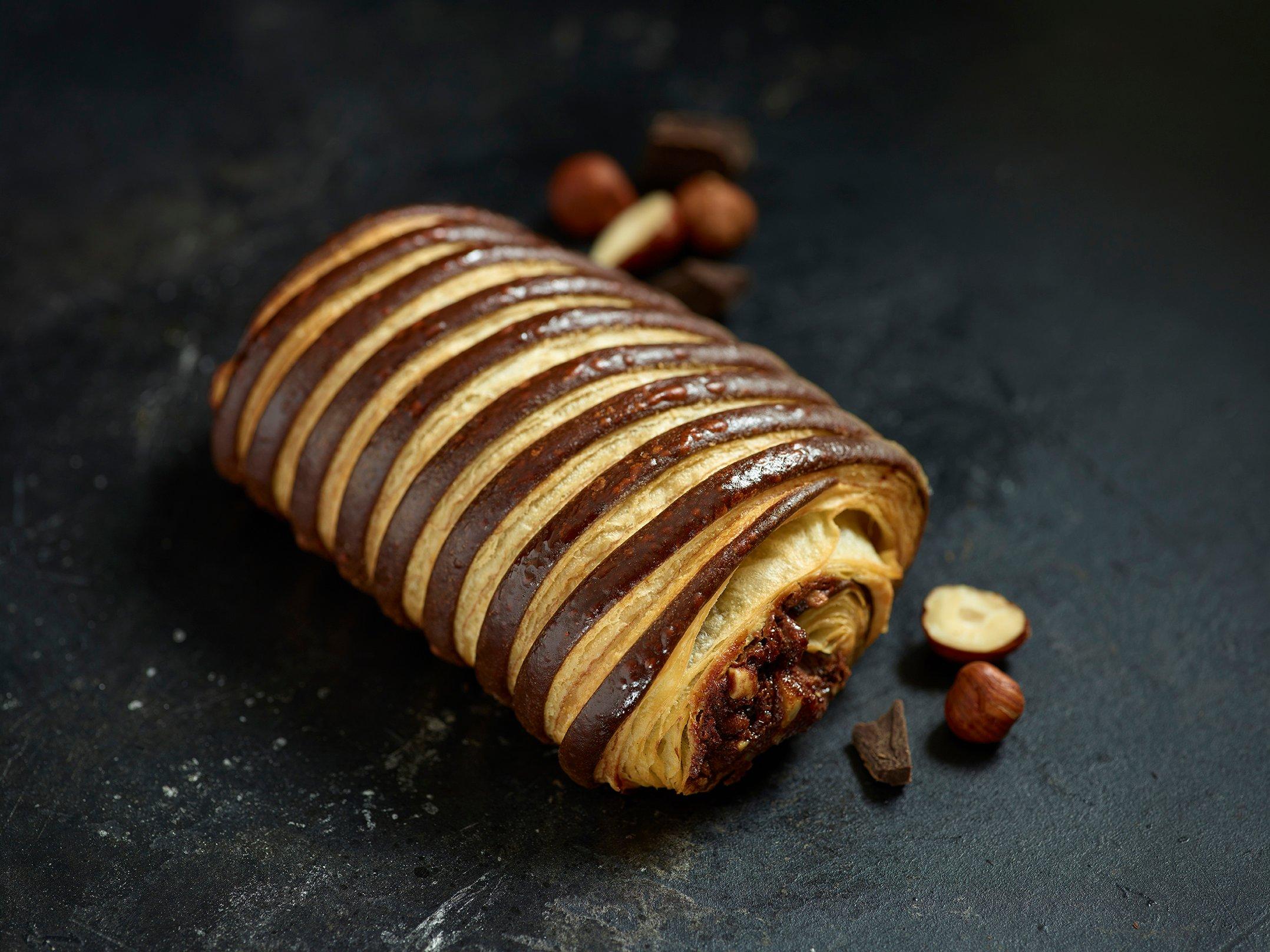 Delifrance Hazelnut & Chocolate Filled Bicolour Pain au Chocolat