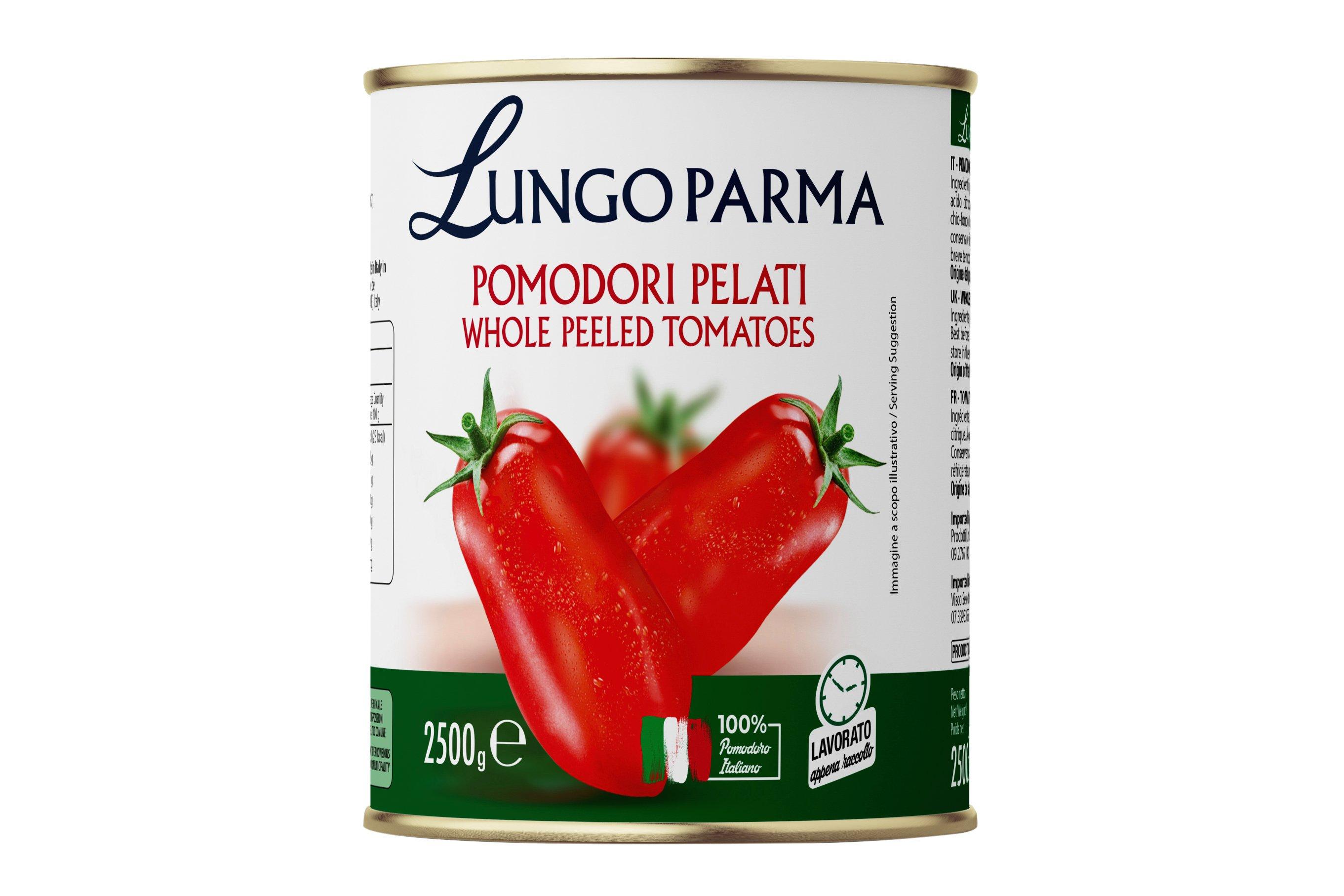 Lungo Parma Whole Peeled Toms