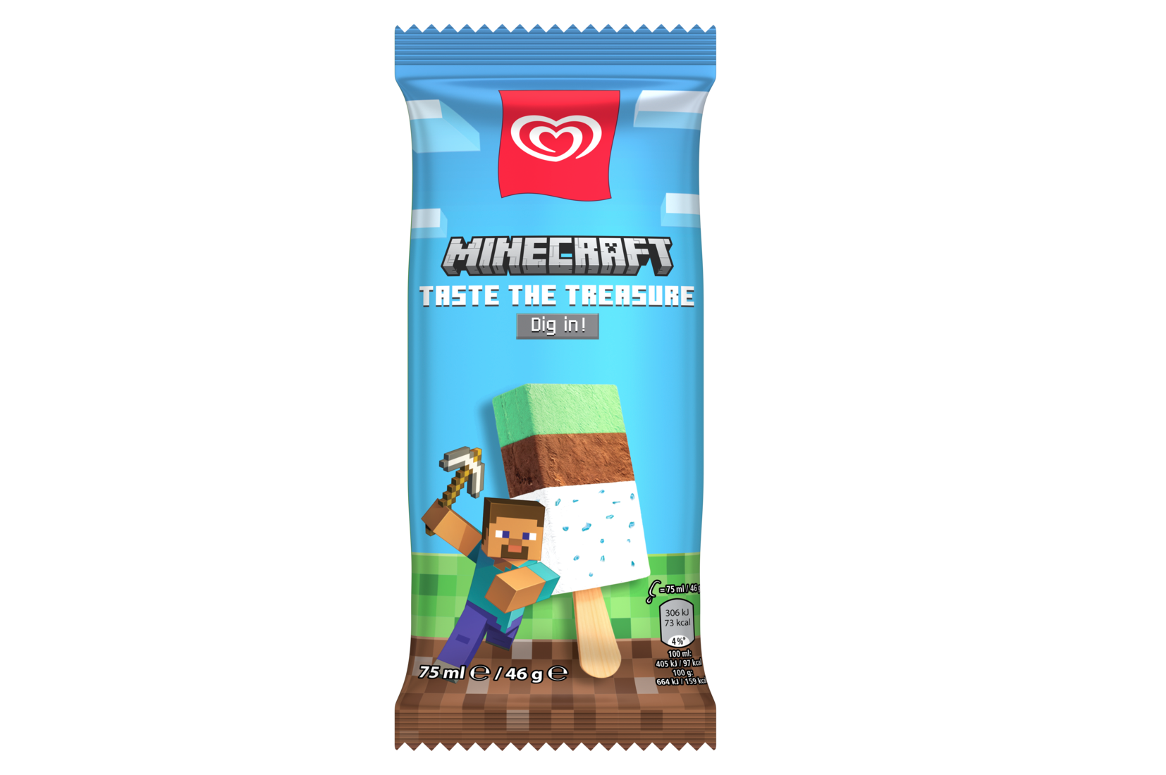 Wall's Minecraft Ice Cream Stick
