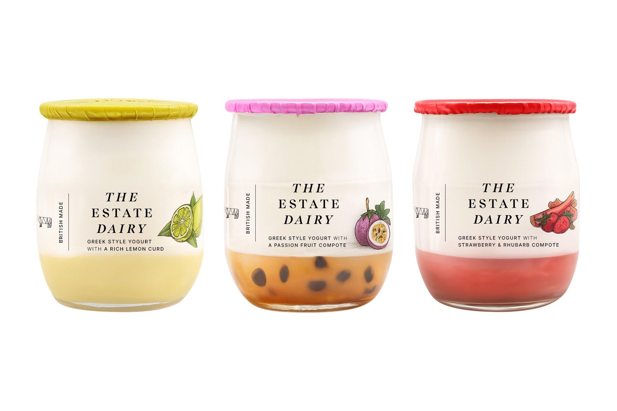 The Estate Dairy Mixed Case Glass Jar Yoghurts 125g