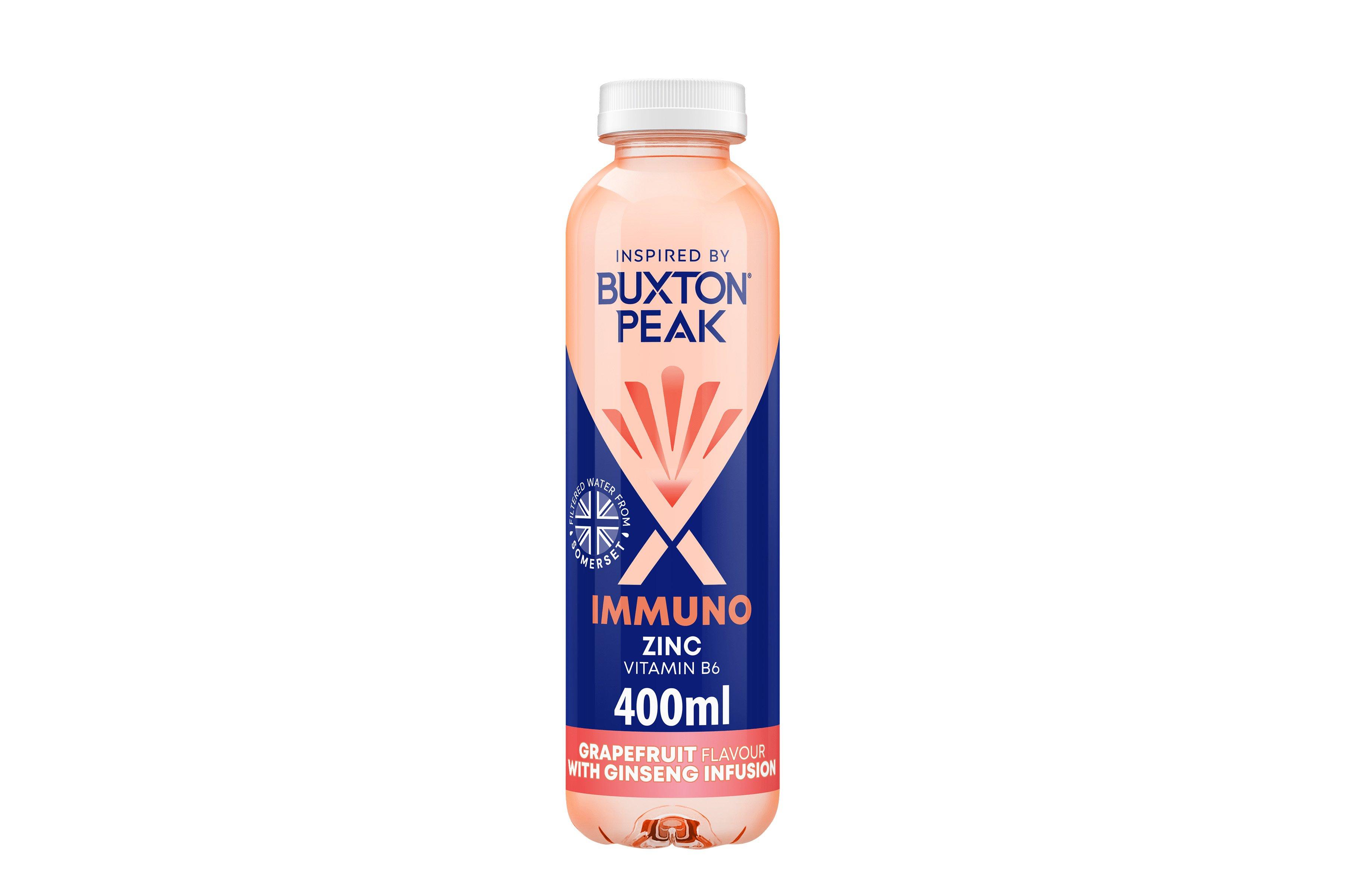 Buxton Peak Immuno Grapefruit & Ginseng Still Water 12x400ml