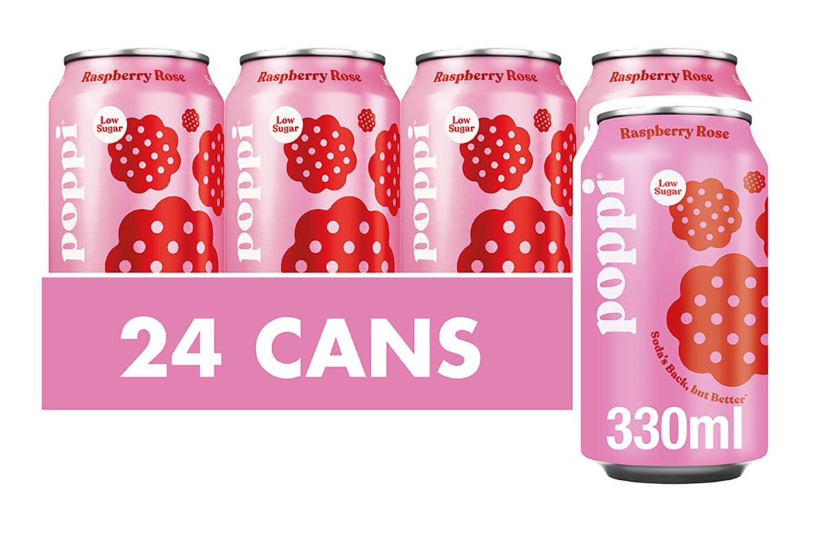 poppi Raspberry And Rose Soda 330ml Can