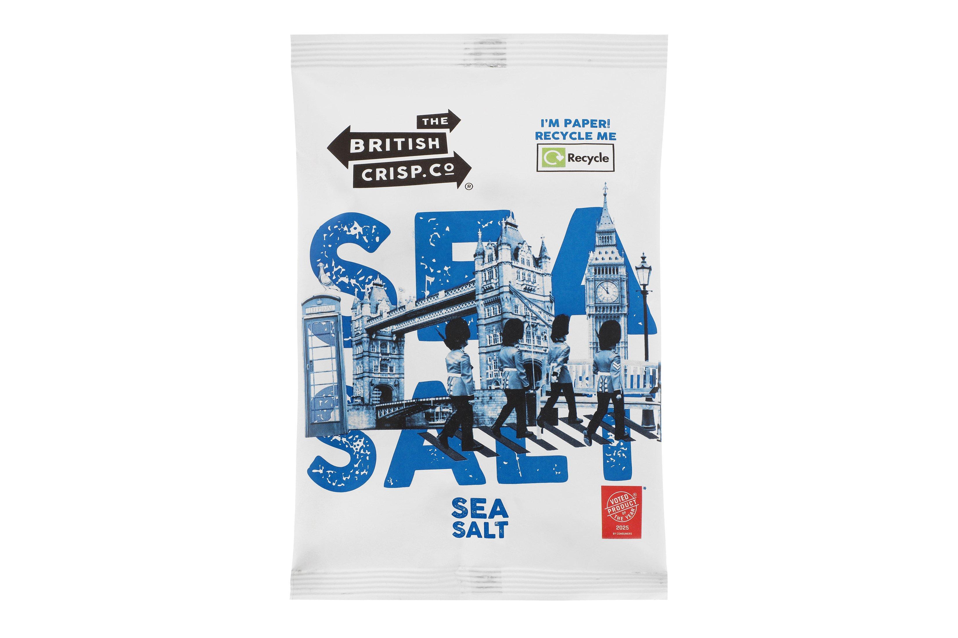 British Crisp Company Fully Recyclable Paper Crisp Bag - Sea Salt 40g