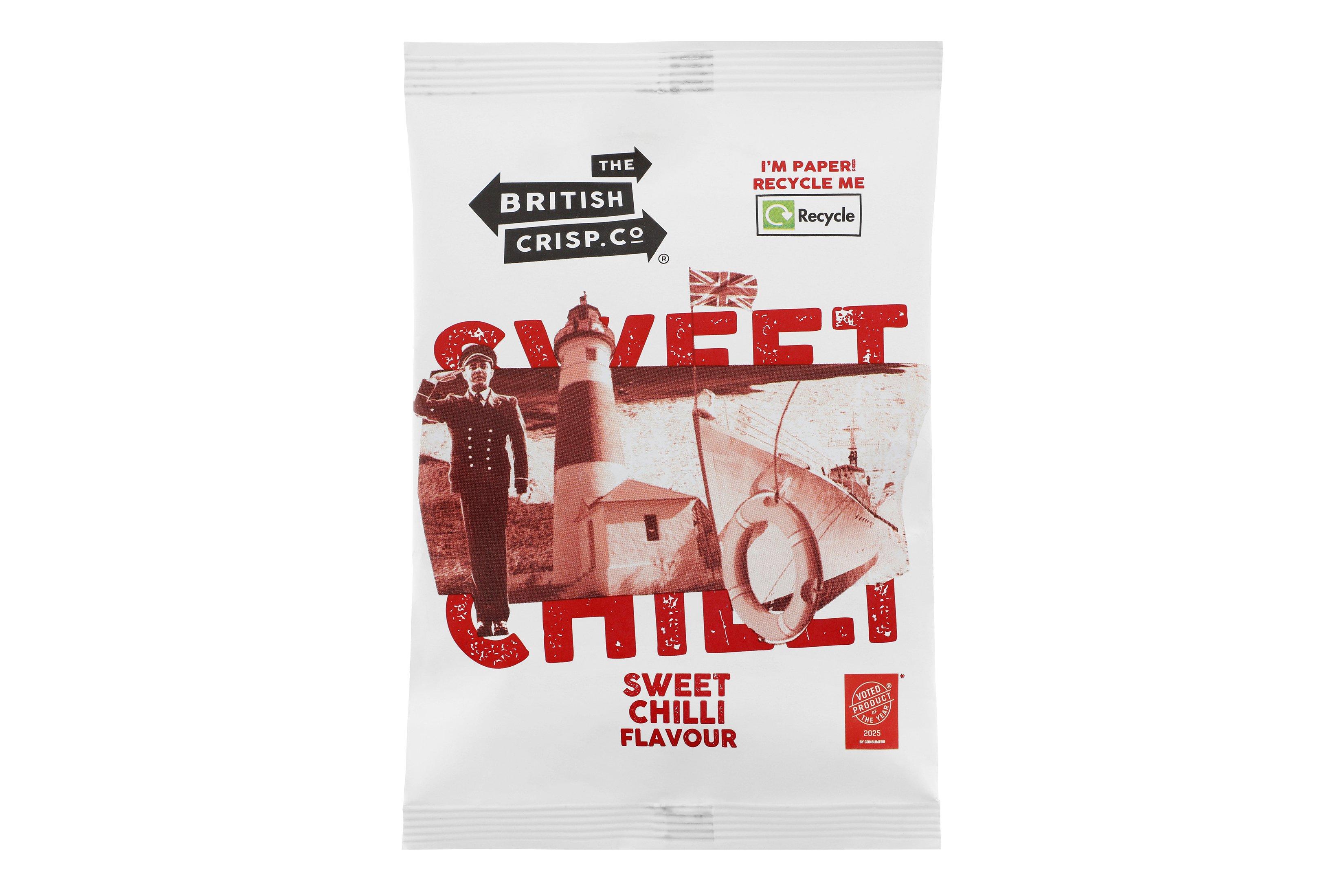 British Crisp Company Fully Recyclable Paper Crisp Bag - Sweet Chilli 40g
