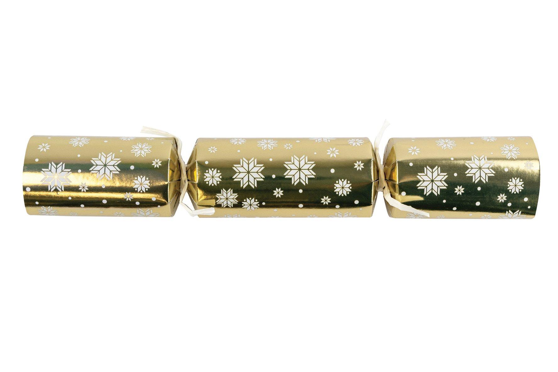Gold Snowflake Christmas Crackers 50x12 inch