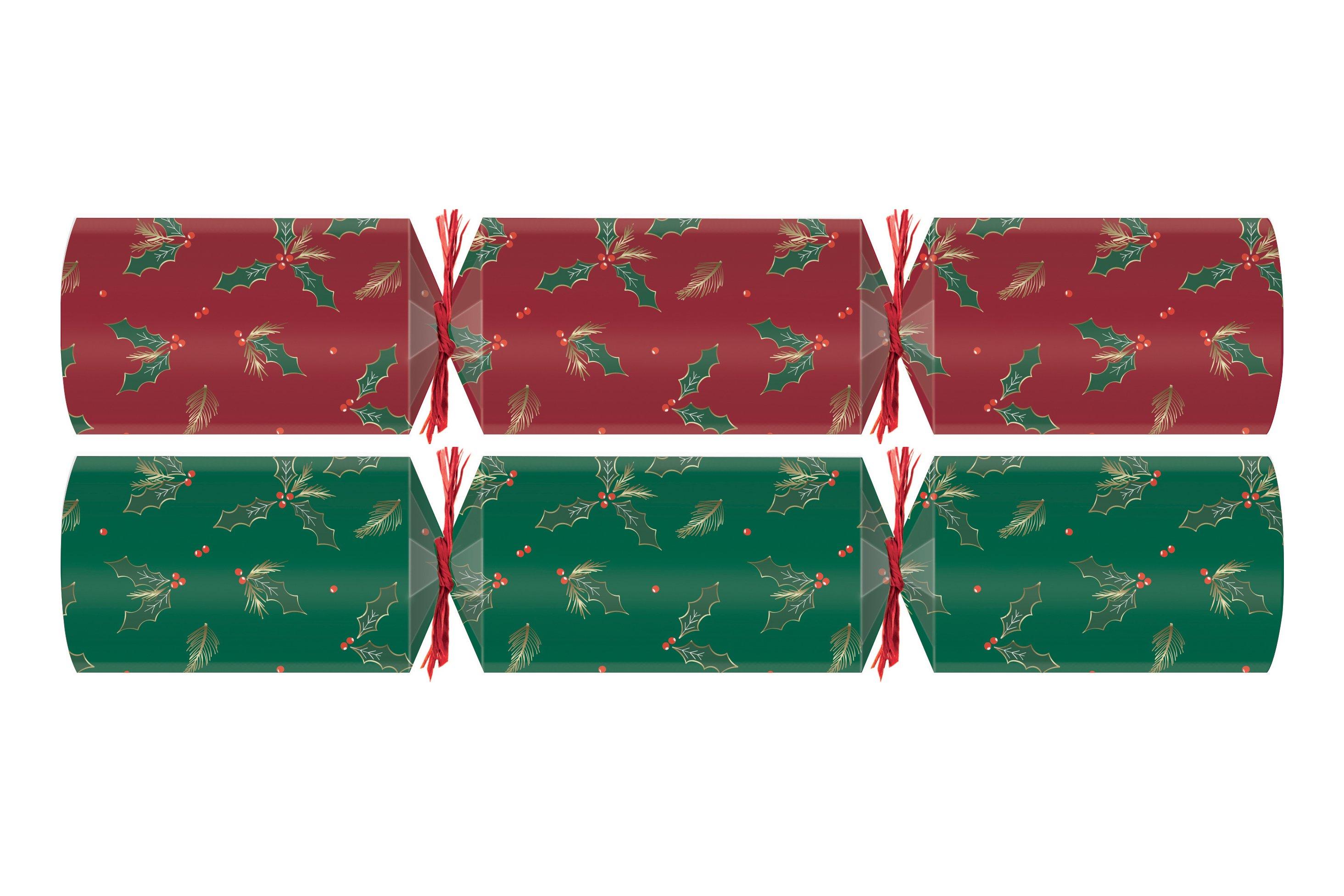 Cracker 10in Red & Green Jolly Holly