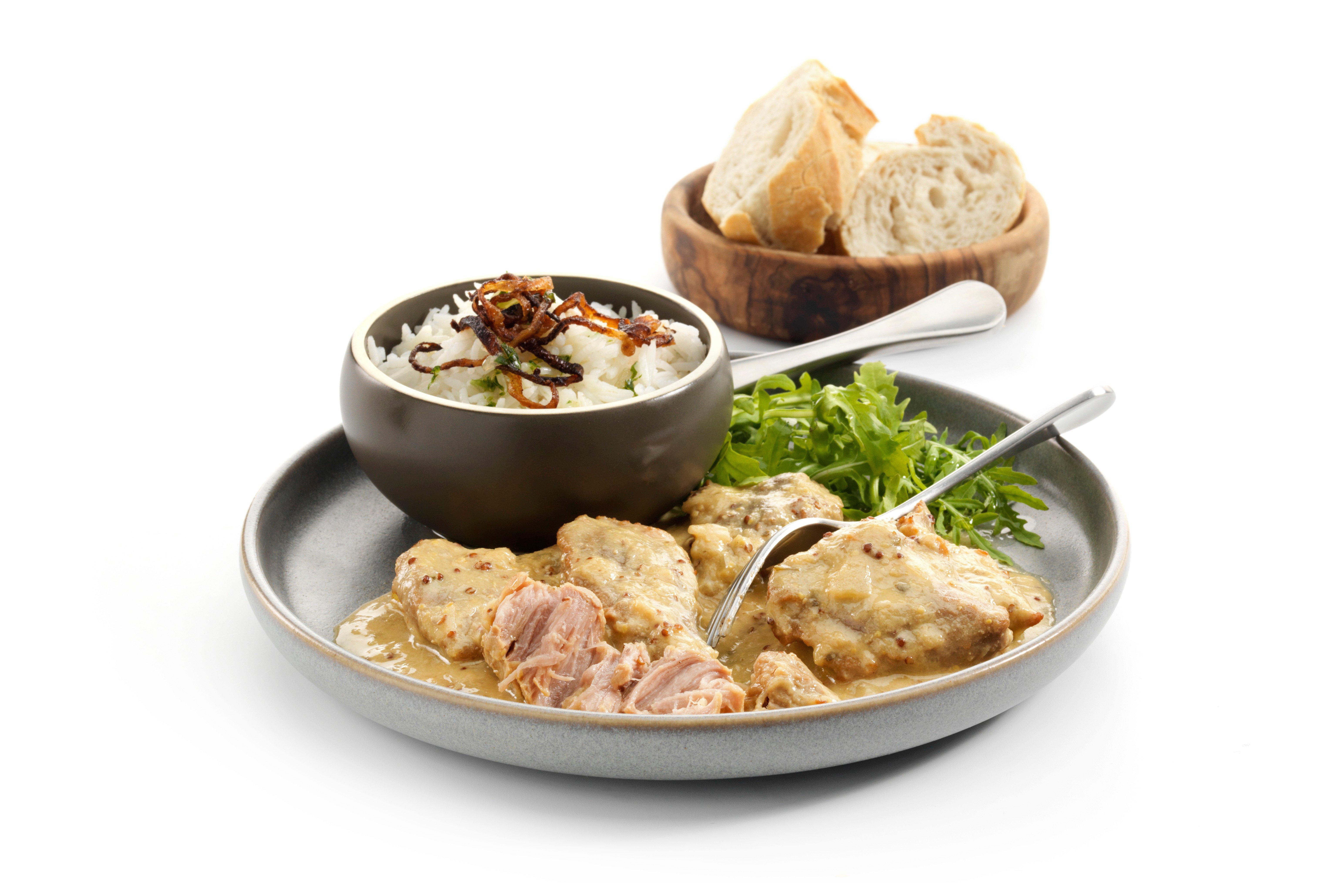 La Maison des Gourmets Slow Cooked Pork With Cream & French Mustard Sauce