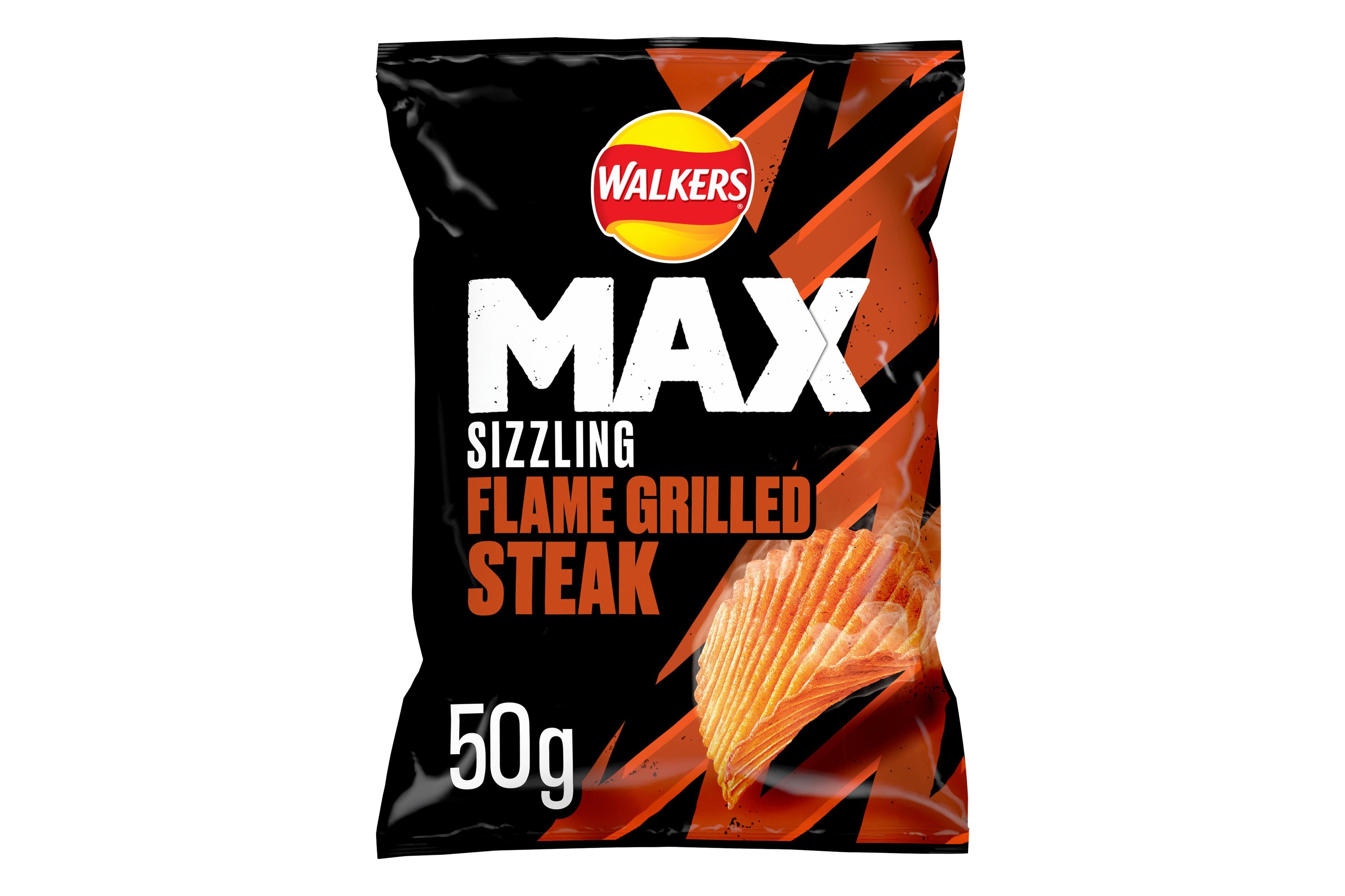 Walkers Max Flame Grilled Steak Crisps 50g
