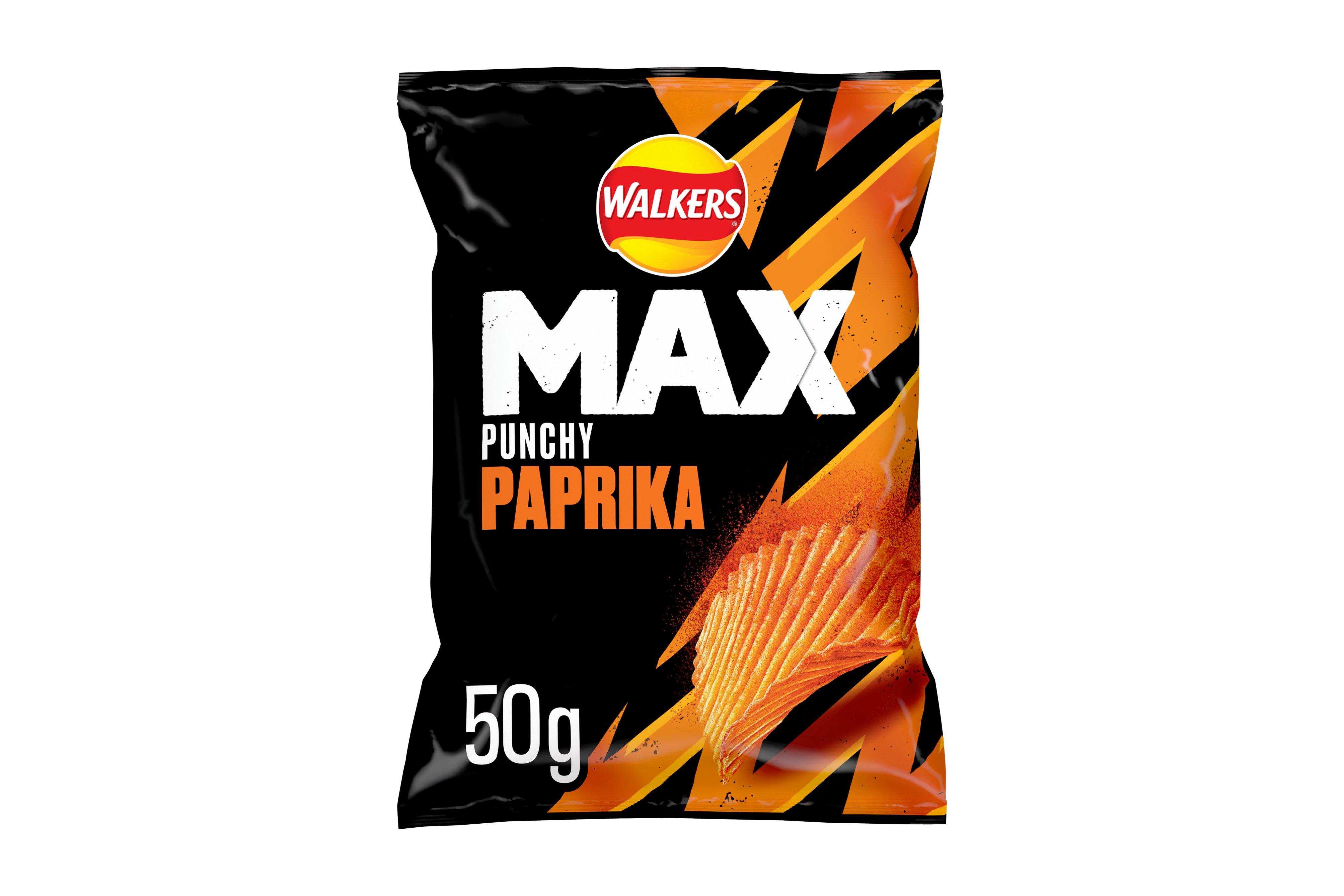 Walkers Max Punchy Paprika Crisps 50g