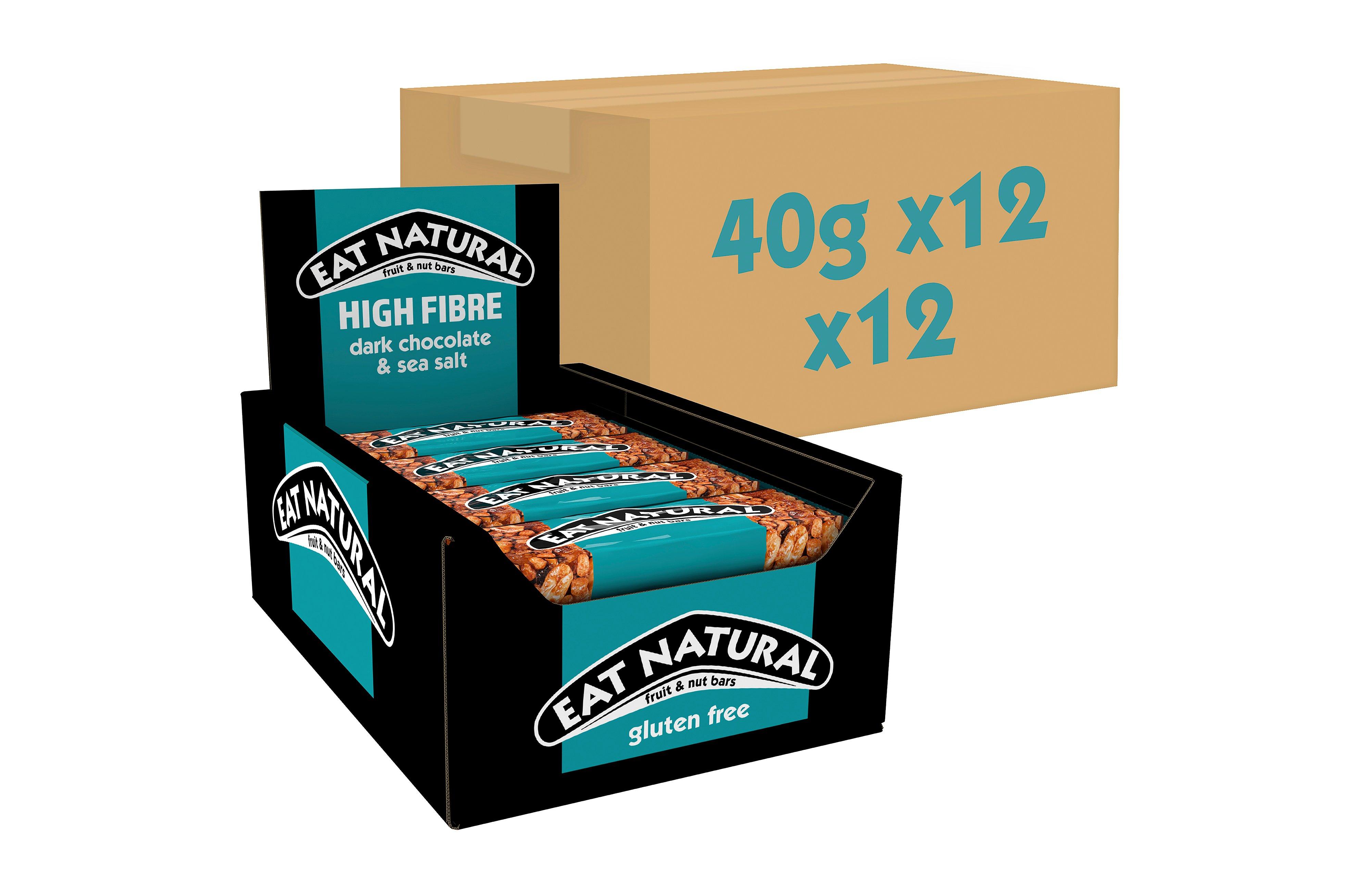 Eat Natural High Fibre Dark Chocolate & Sea Salt Fruit & Nut Bar 40g