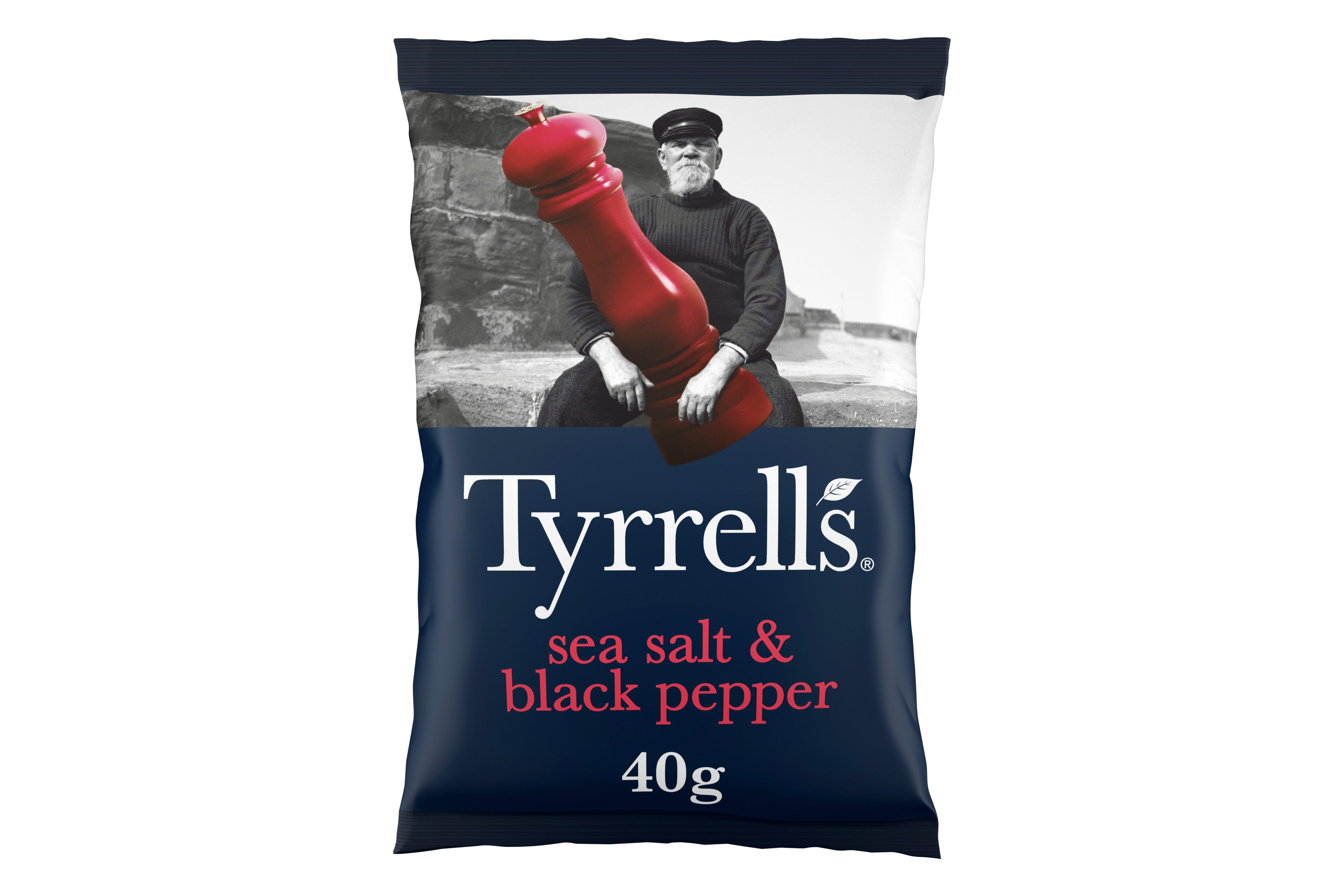 Tyrrells Sea Salt Black Pepper Crisps 40g