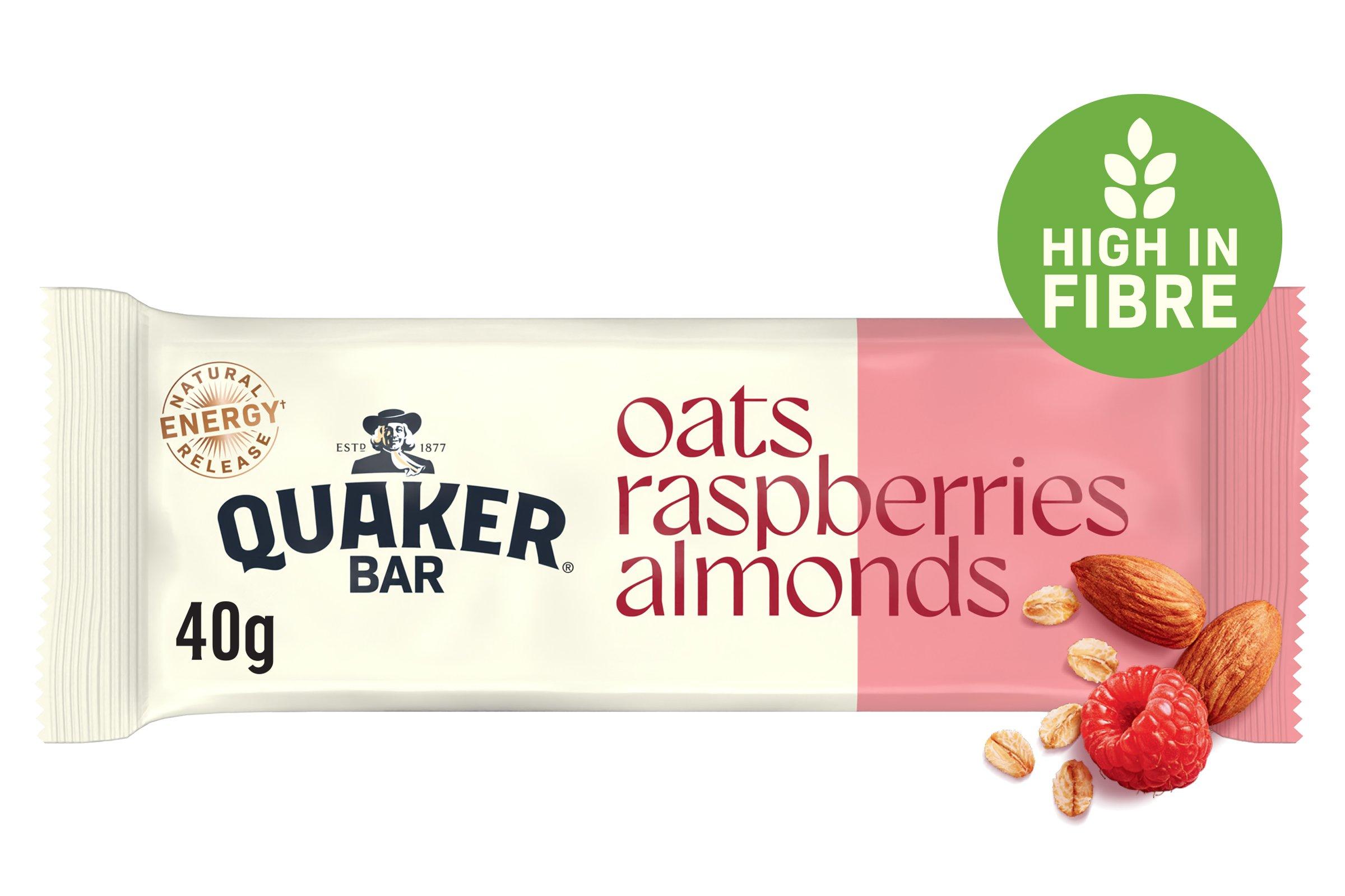 Quaker Oat Cereal Bar with Raspberry & Almonds 40g (Case of 20)