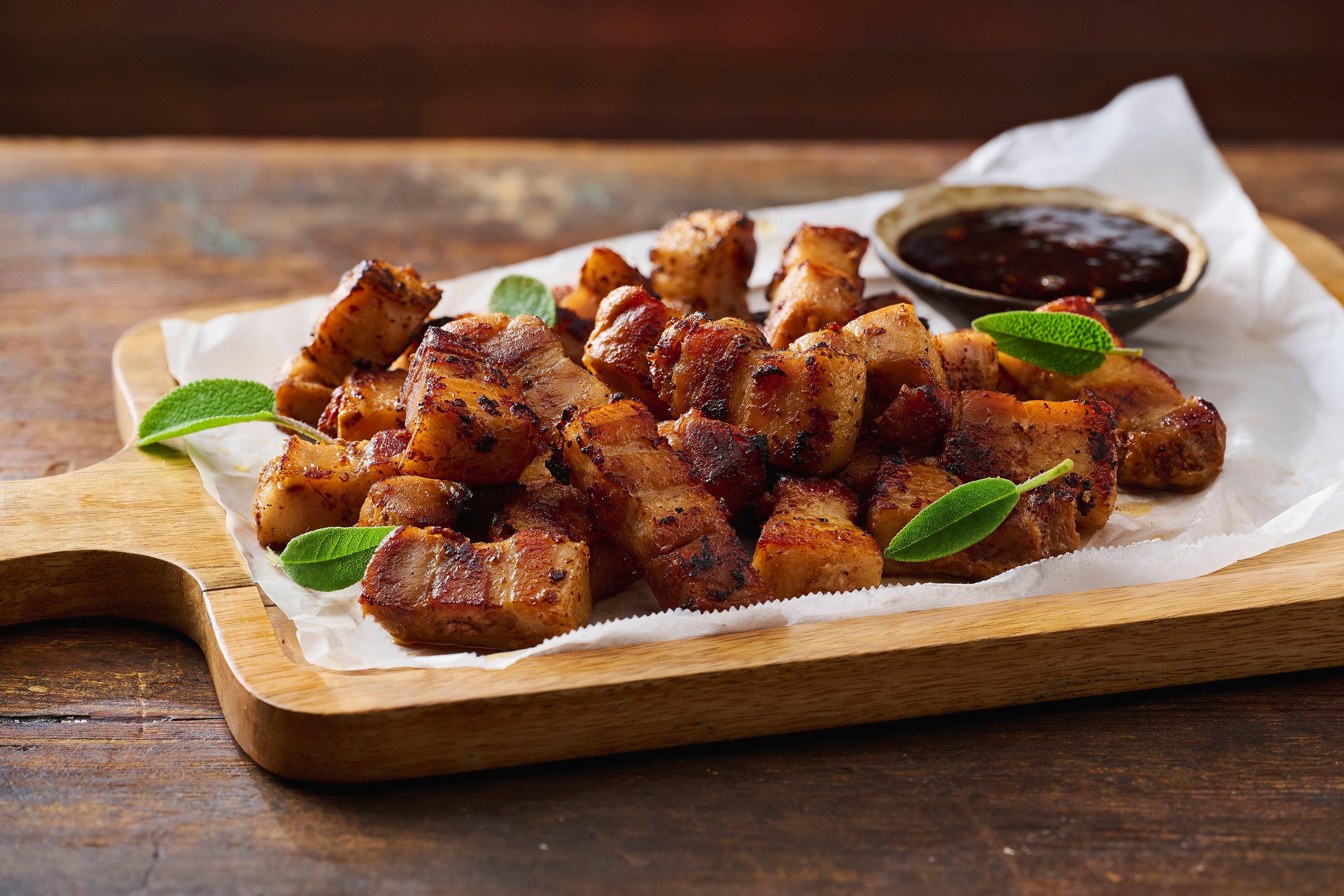 Bourbon BBQ Cooked Diced Pork Belly
