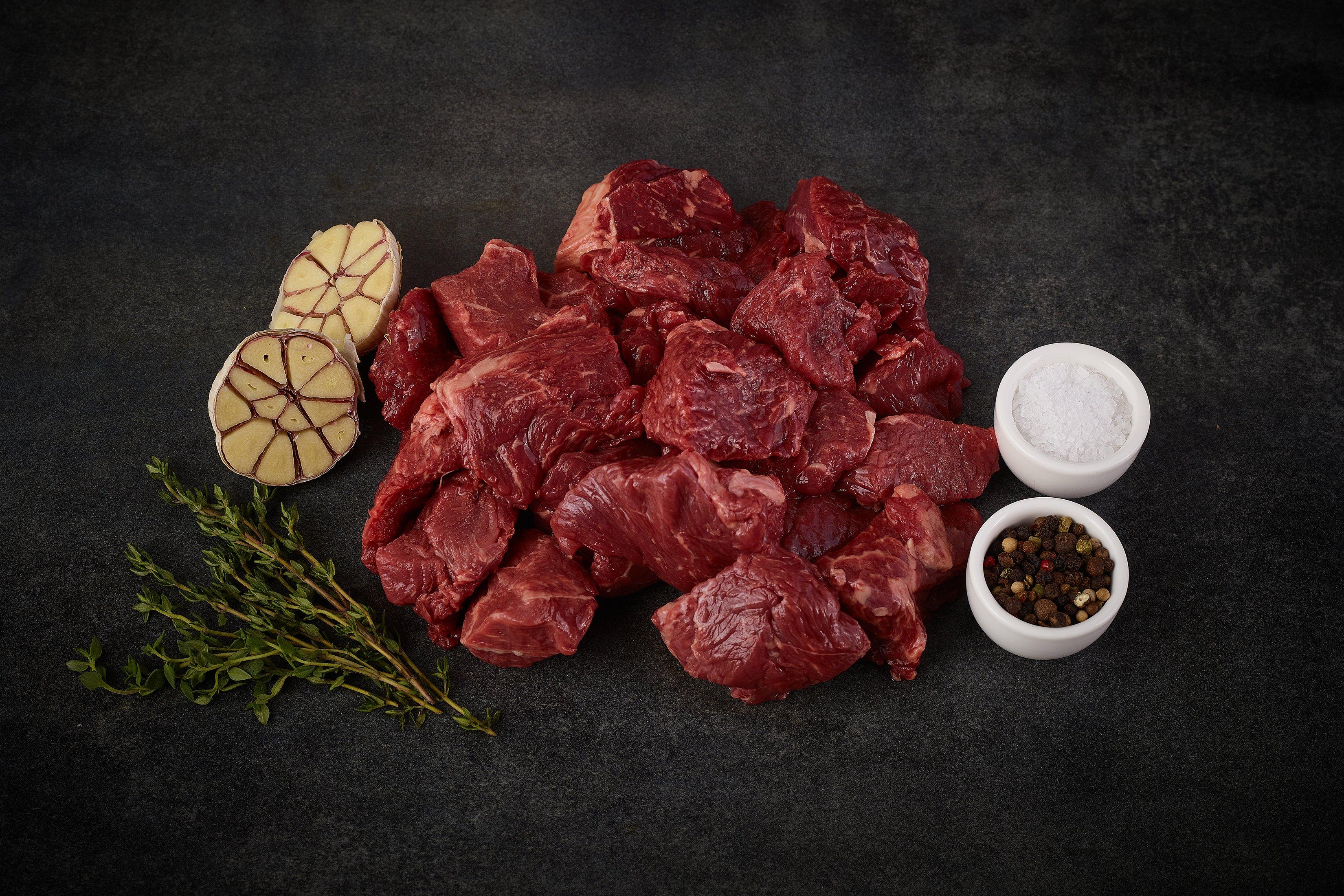Fairfax Meadow Hand Diced Beef Chuck Steak 95vl