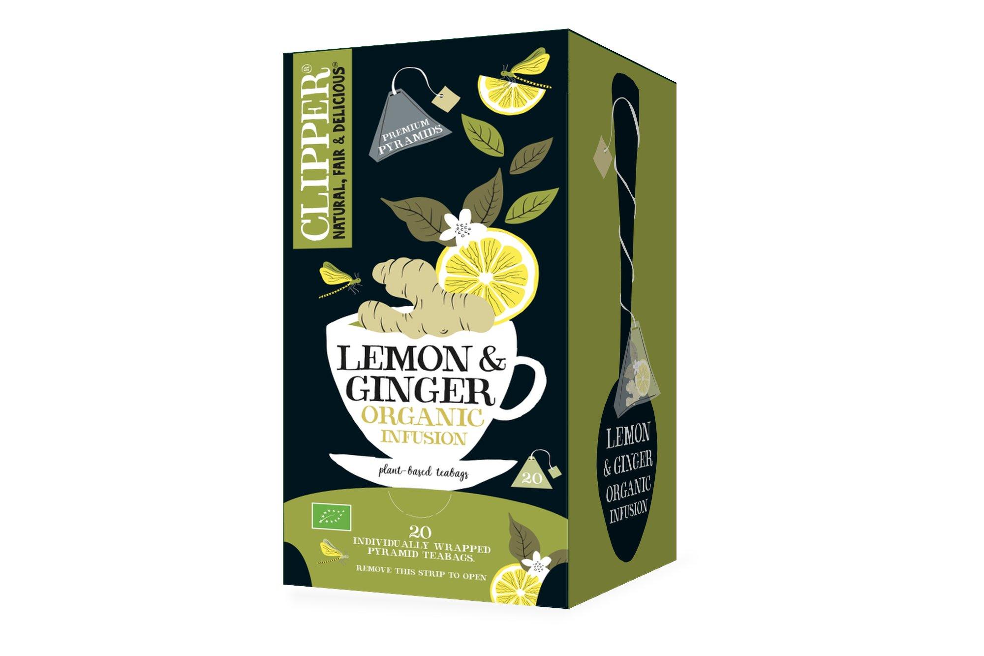 Clipper Organic Lemon Ginger Pyramid Tea Bags