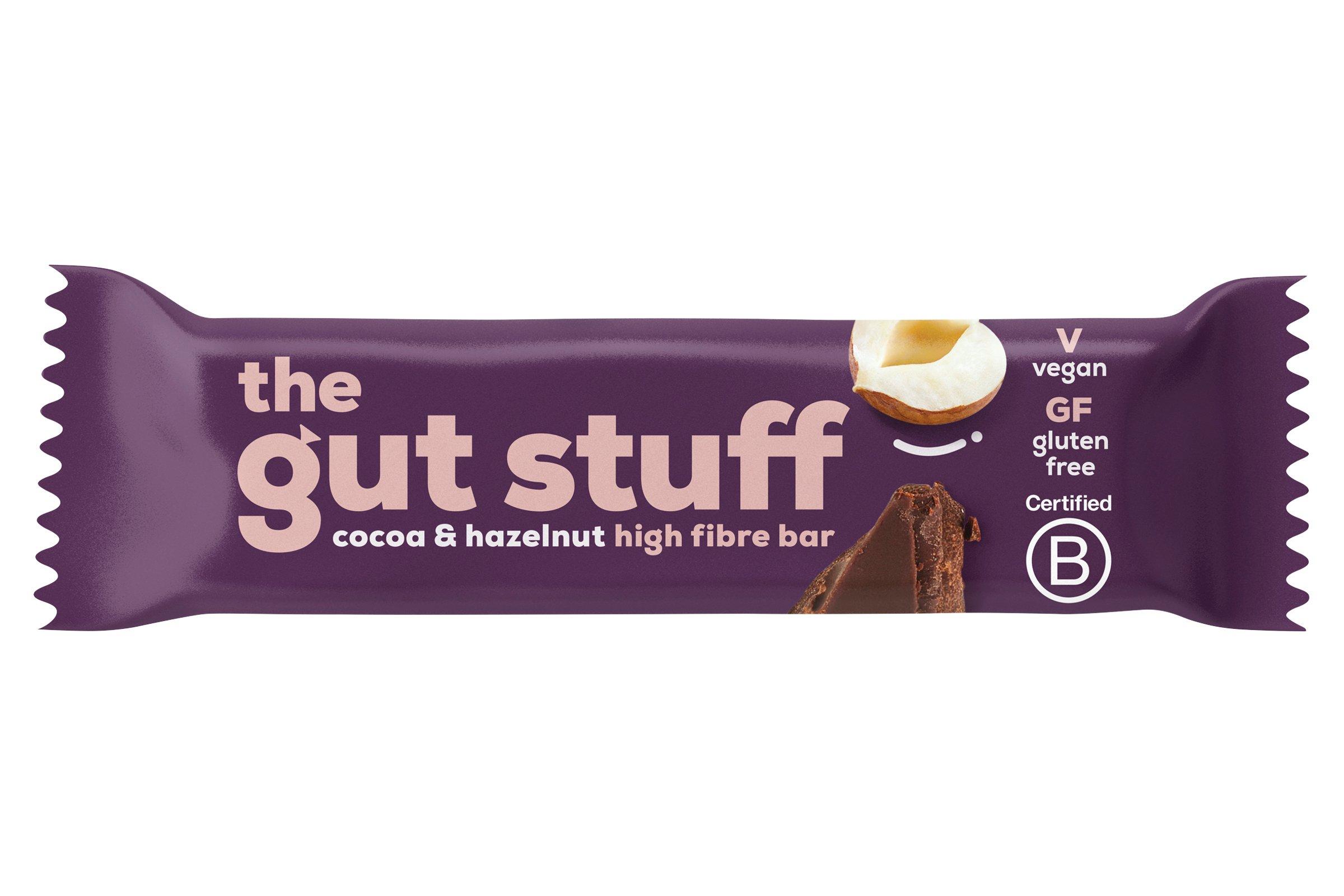 The Gut Stuff Cocoa & Hazelnut High Fibre Bars 35g