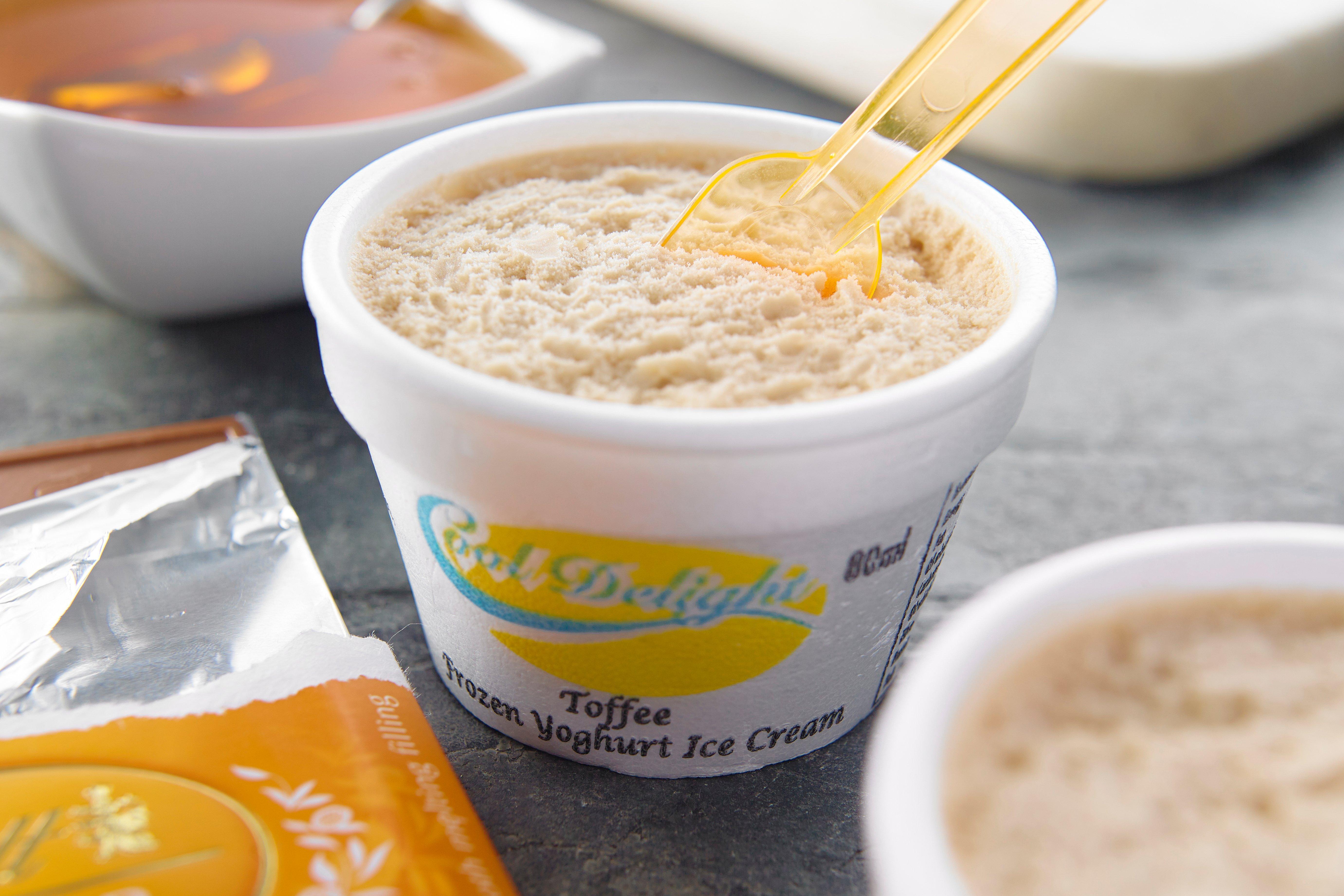 Cooldelight Desserts Toffee Yoghurt Flavour Ice Cream Insulated Tubs 80mls