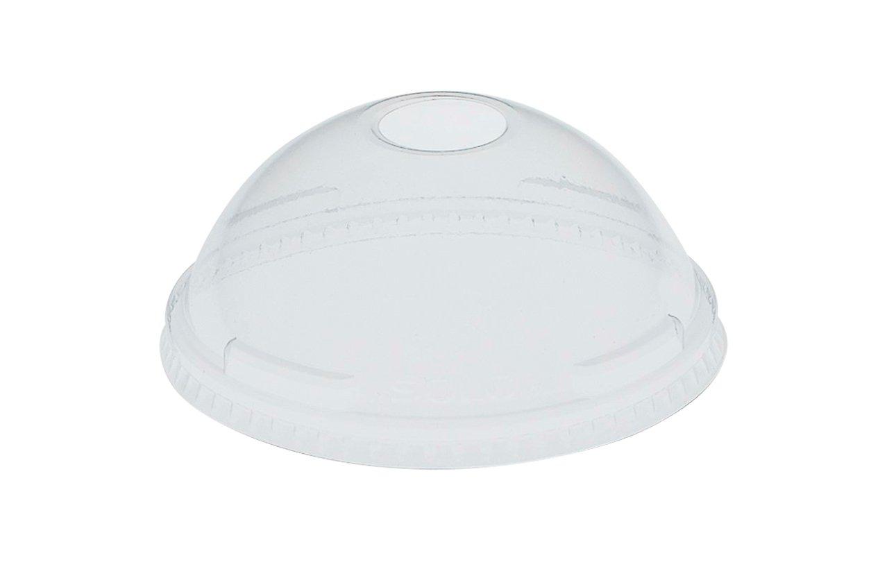 Go-Pak rPET Domed Cold Cup Lids with hole - 9oz