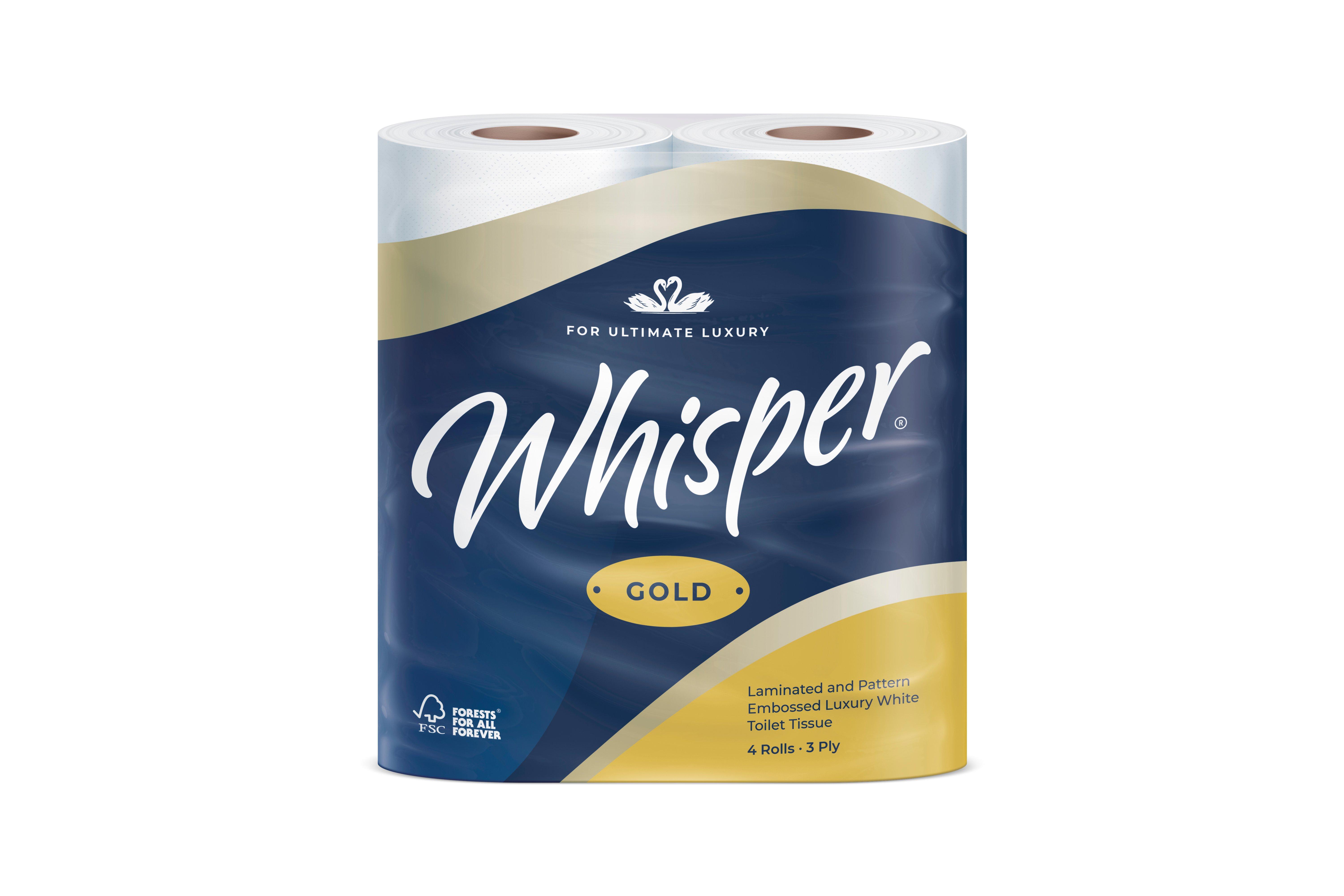 Whisper Gold Toilet Roll 3 Ply, 170 Sheets