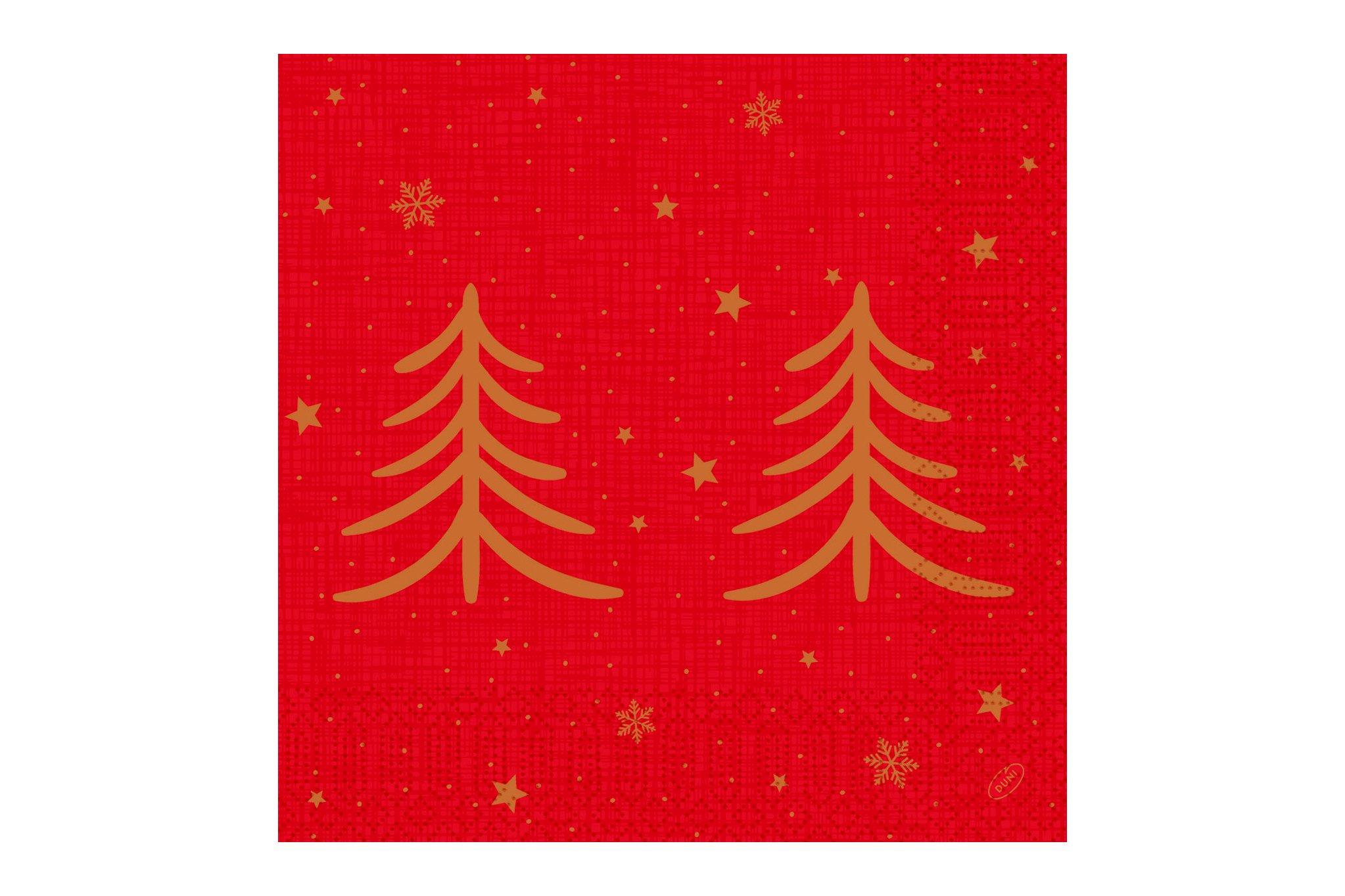Shimmer Trees Red Napkin 40 x 40cm 3ply