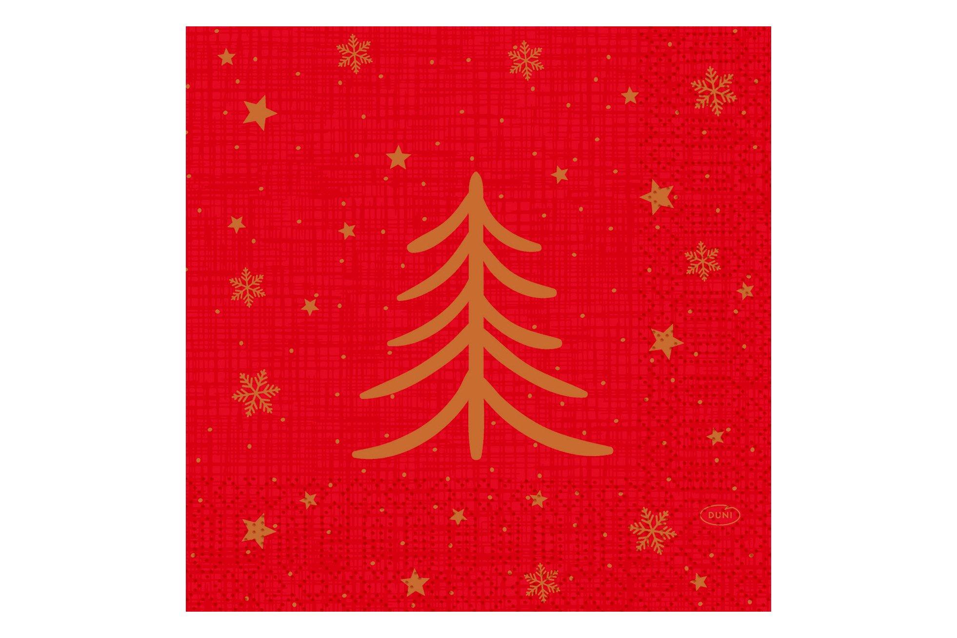 Shimmer Trees Red Napkin 33 x 33cm 3ply