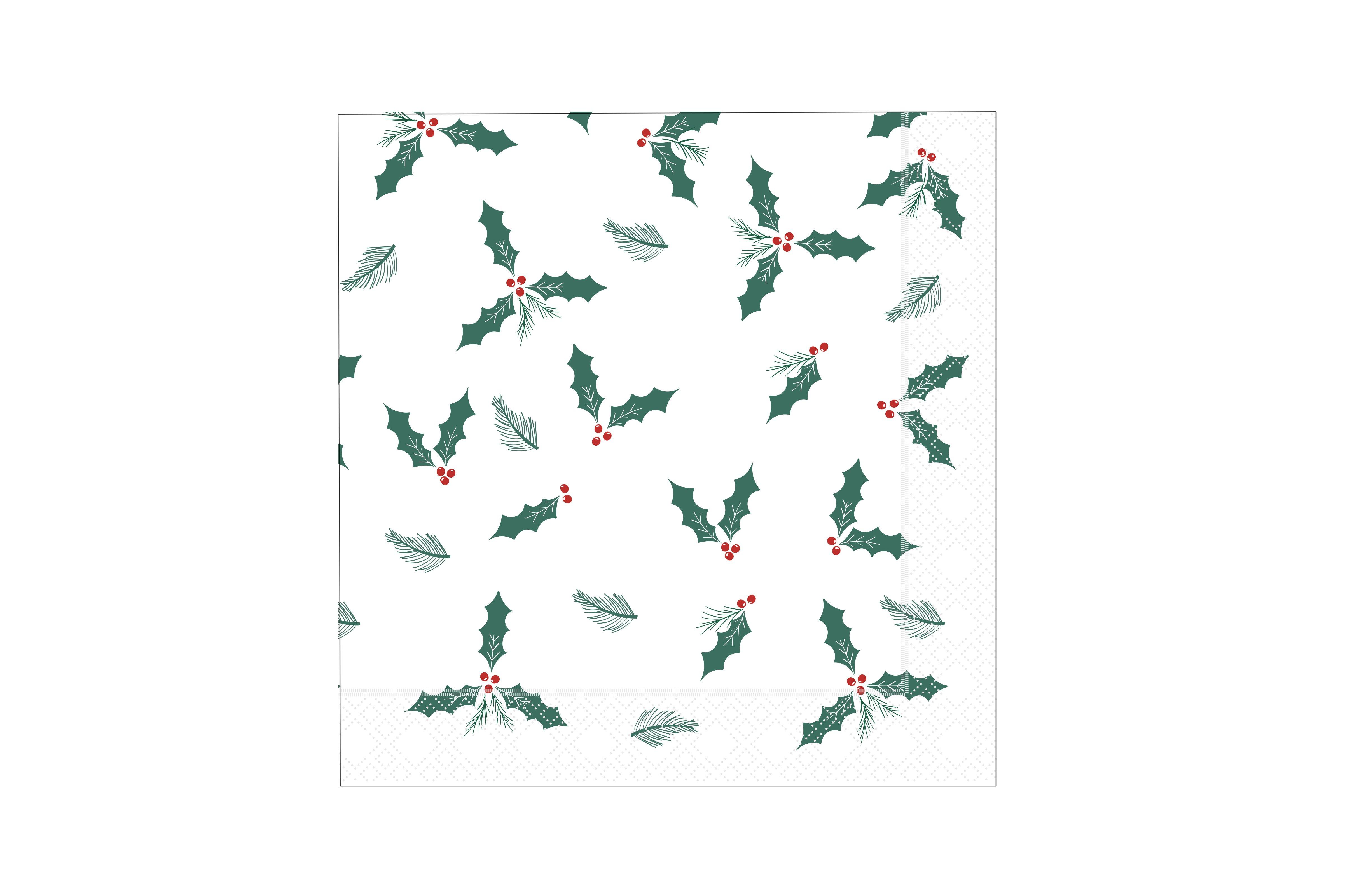 Jolly Holly Napkin 33cm x 33cm 2ply