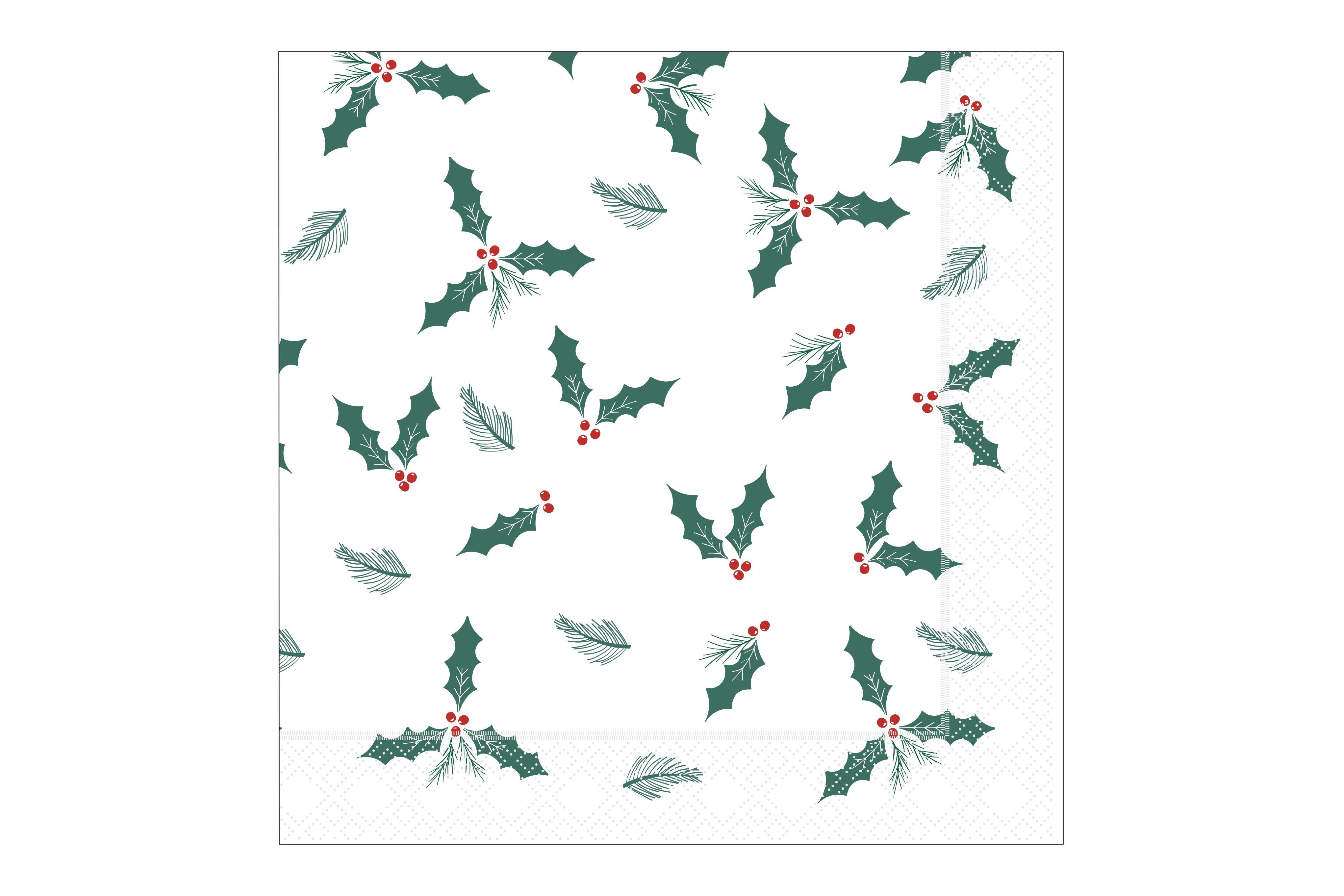 Jolly Holly Napkins 40cm x 40cm 2ply
