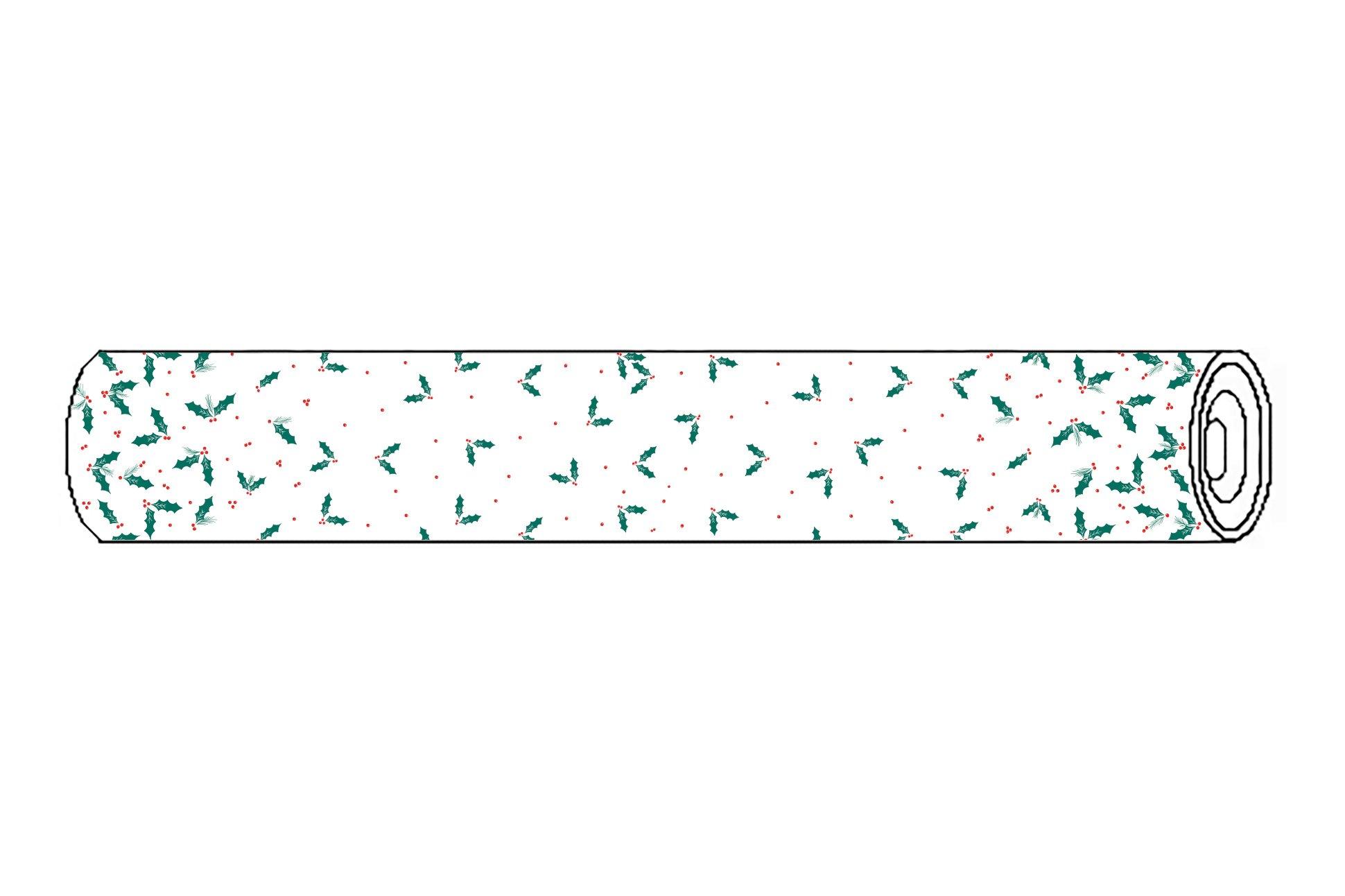 Jolly Holly Embossed Paper Banqueting Roll 118cm x 25m