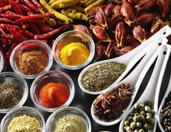 Bowls of various spices