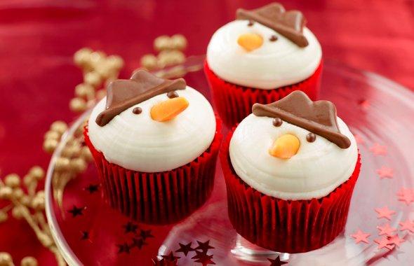 Christmas Snowman Cupcake