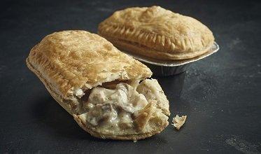 Chicken and Mushroom Pie showing filling
